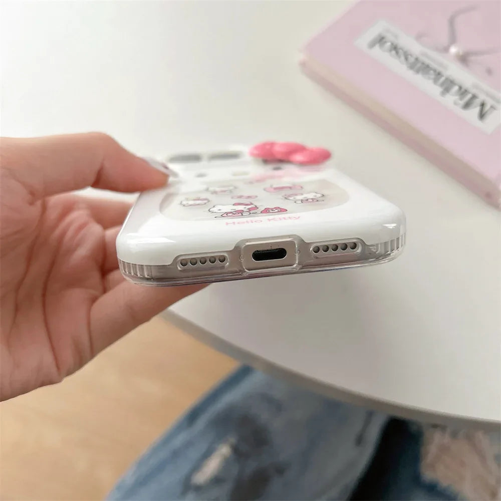 Glitter Laser Love Heart Hello Kitty Phone Case For iPhone
