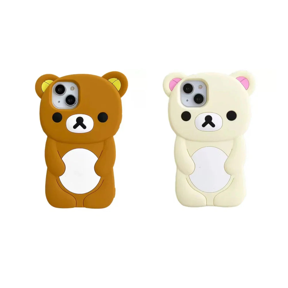 Cartoon Rilakkuma Bear Silicone Soft Cover Phone Case