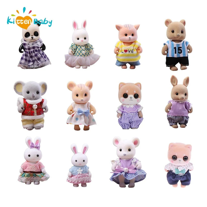 Miniature Dollhouse Rabbit Family Critters – DIY Playset for Kids