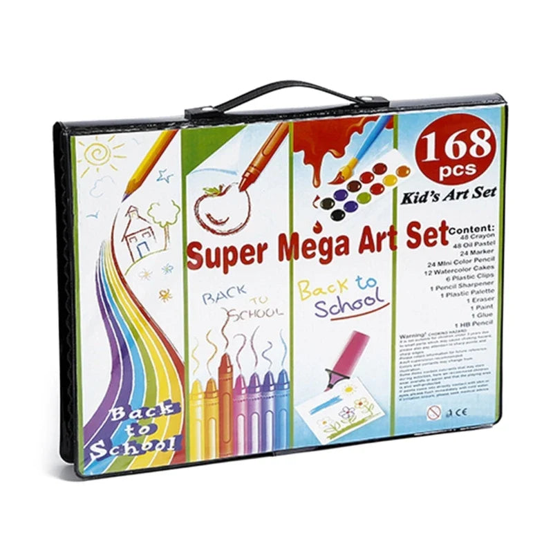 168 pcs Art Set – Portable Drawing & Painting Kit for Kids and Adults