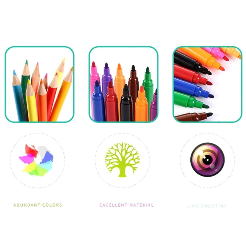 168 pcs Art Set – Portable Drawing & Painting Kit for Kids and Adults