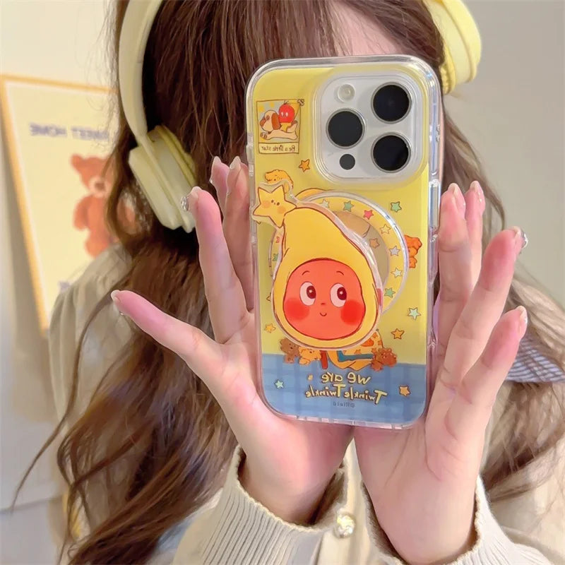 Kawaii Cartoon Star Magnetic Phone Case For iPhone