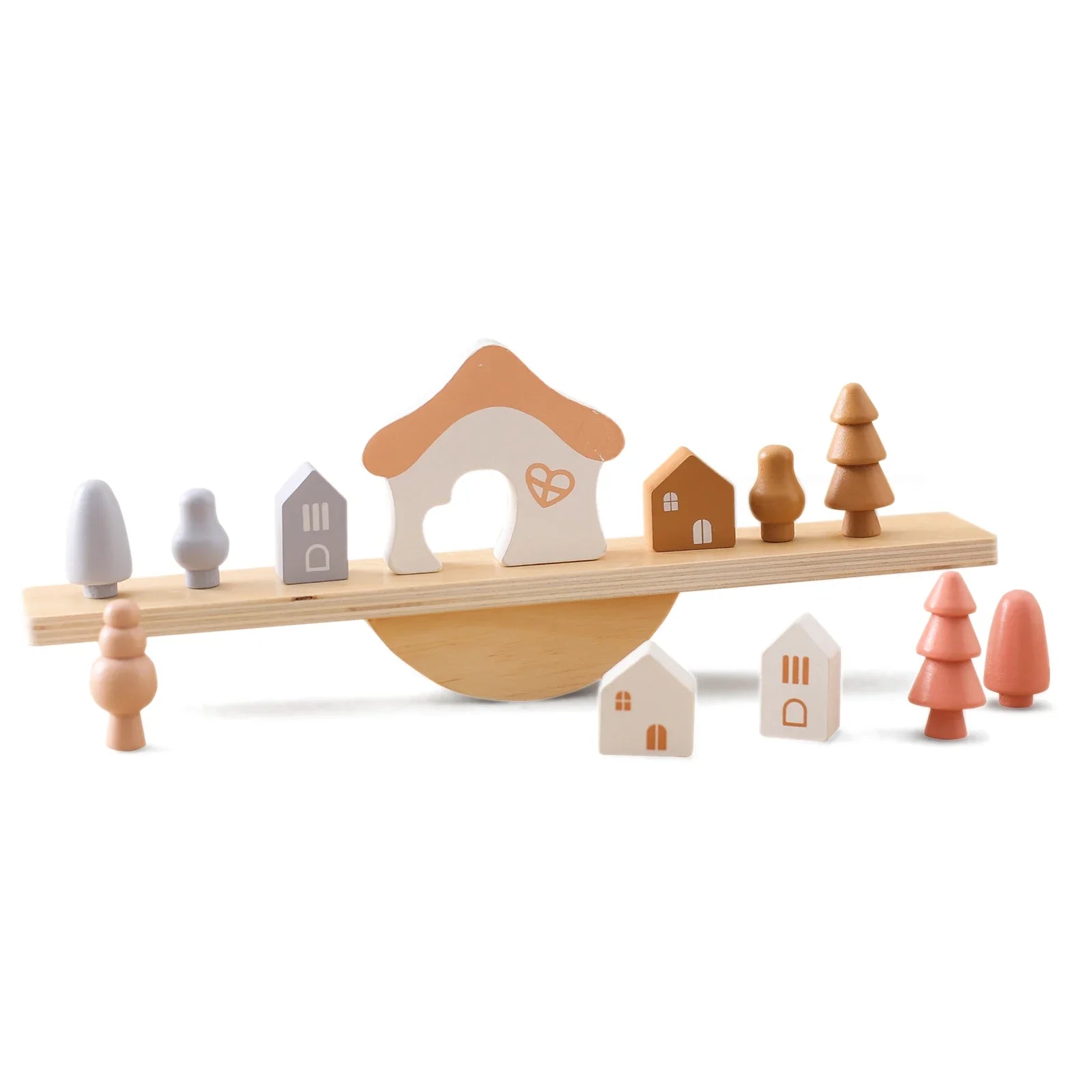 Wooden Objects Balance Board – Stacking & Threading Toy