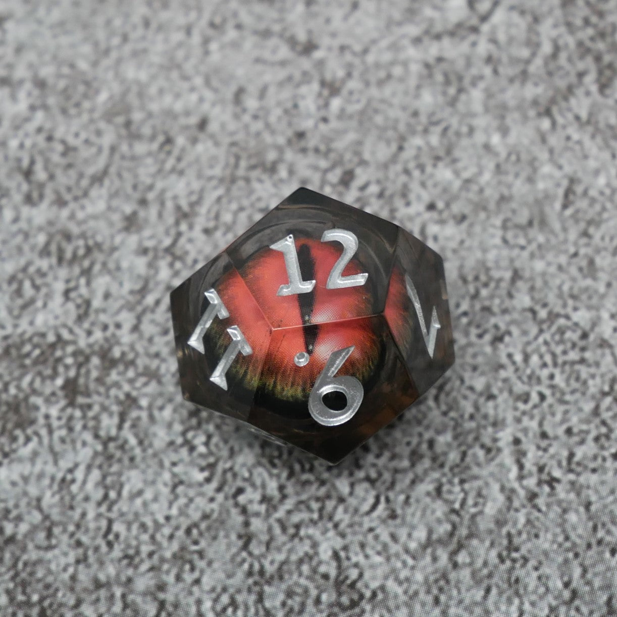 Smaug's Eye | 7 Piece Moving Eye DnD Dice Set | Acrylic RPG Gaming Dice