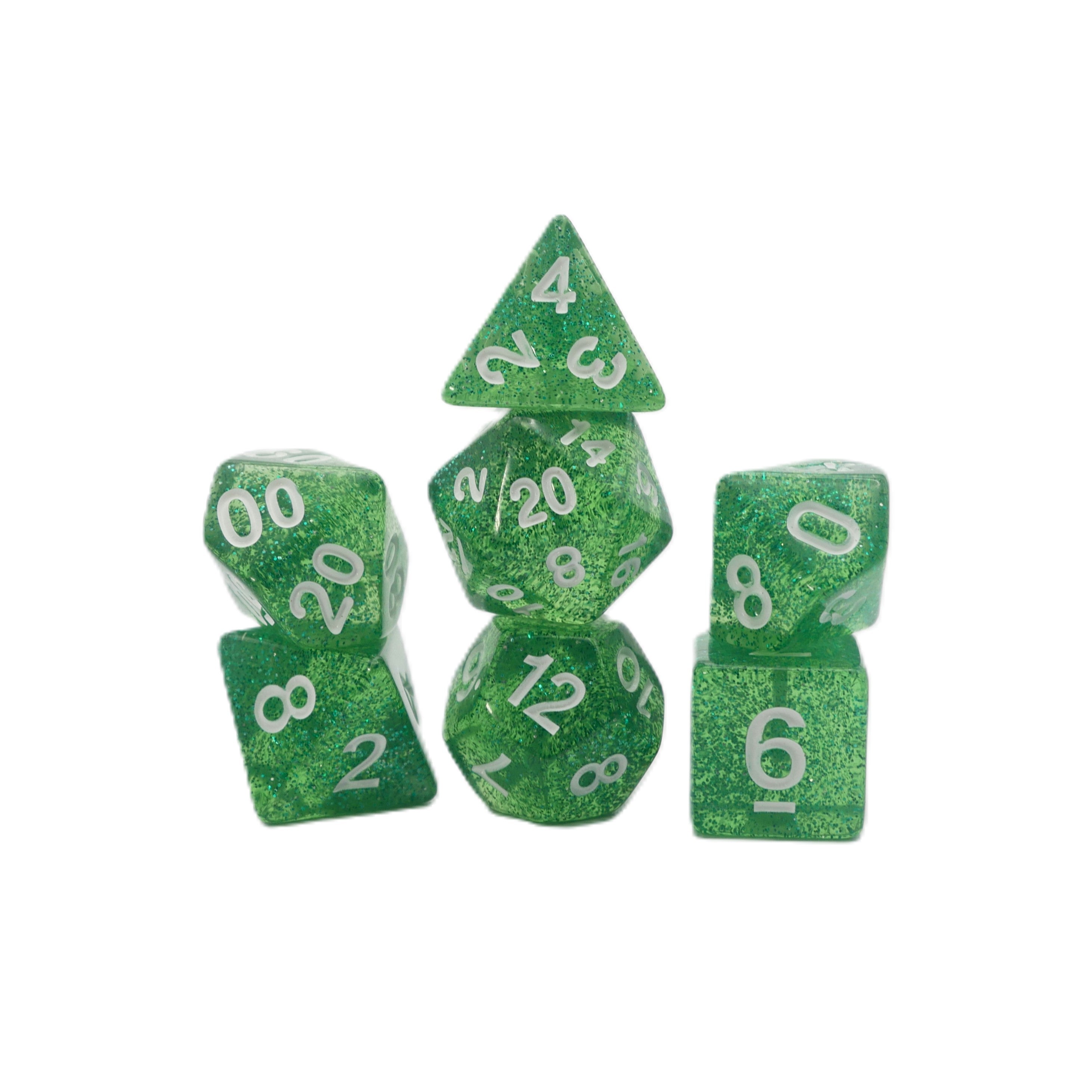 Spearmint Drop - 7 Piece DnD Dice Set | Acrylic RPG Gaming Dice