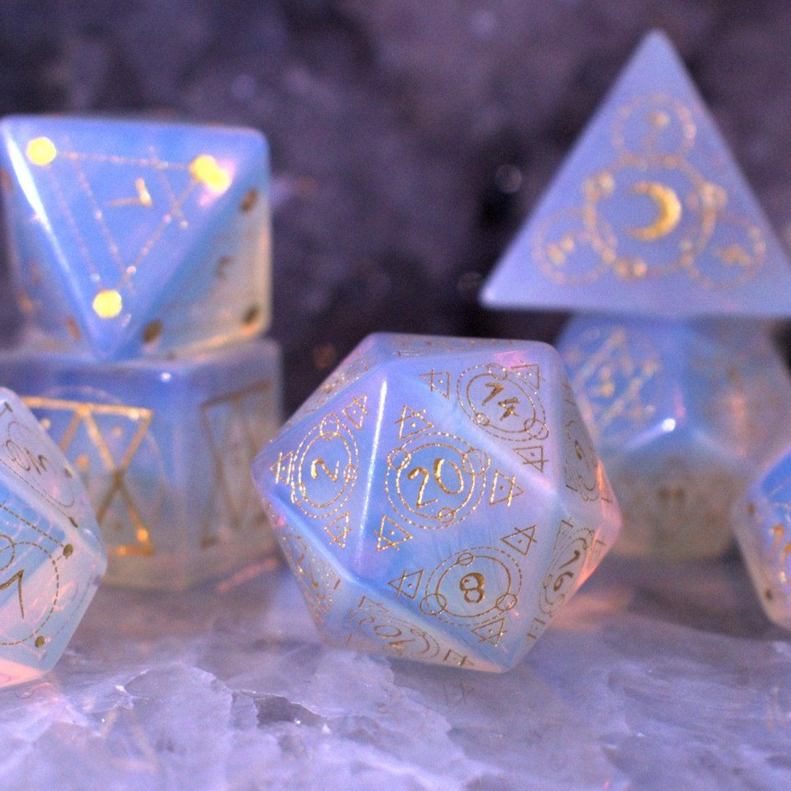 Spellcaster Opalite Stone Dice Set