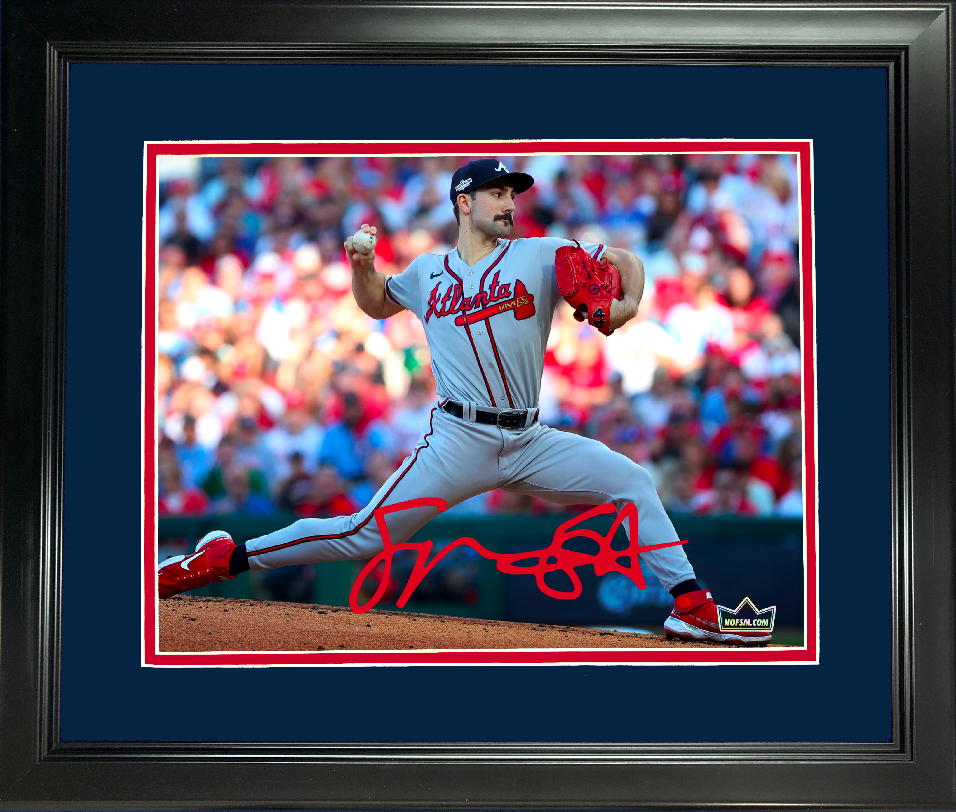 Framed Spencer Strider Facsimile Laser Engraved Signature Auto Atlanta Braves 11"x14"Baseball Photo HOFSM Holo