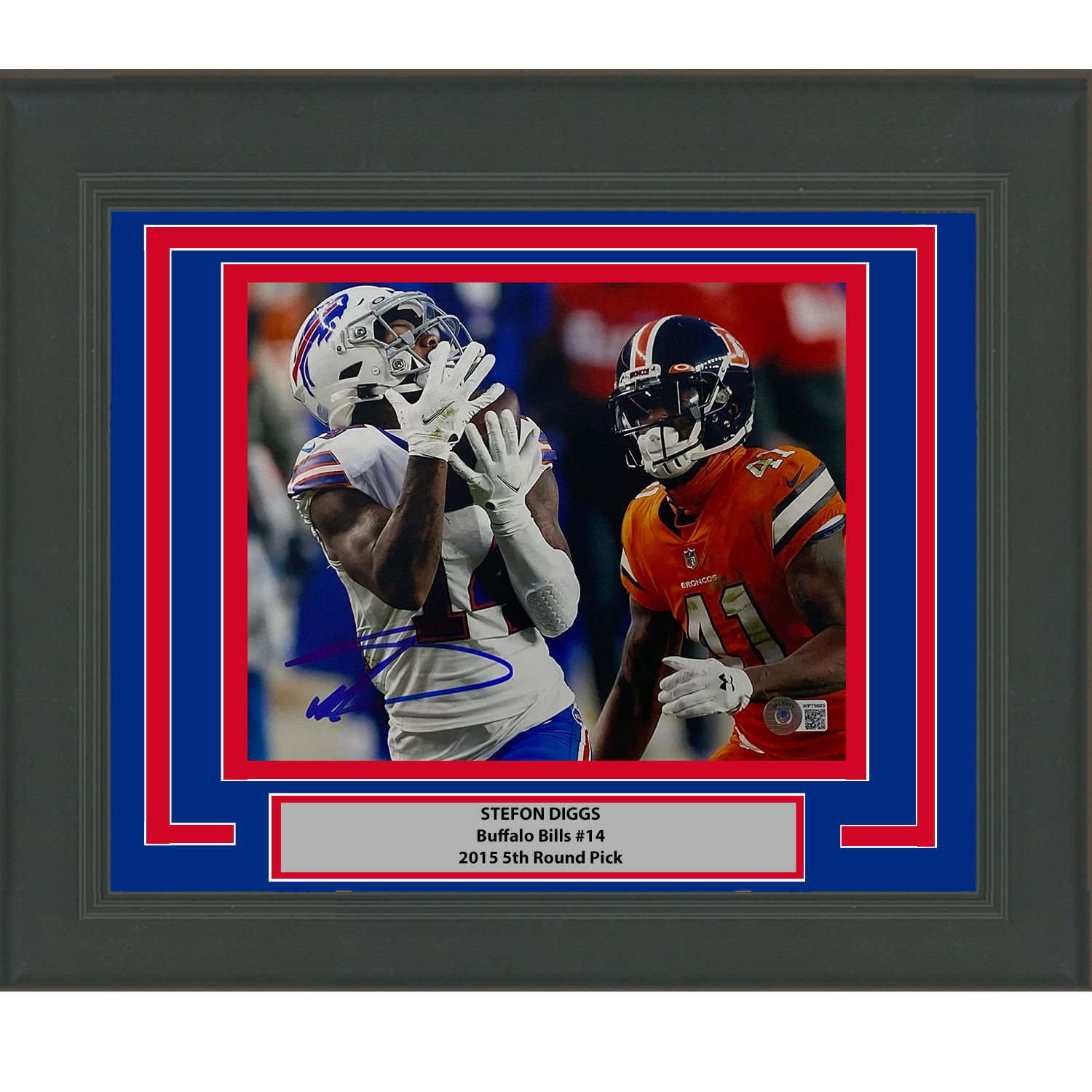 Framed Autographed/Signed Stefon Diggs Buffalo Bills 8x10 Football Photo Beckett BAS COA #2
