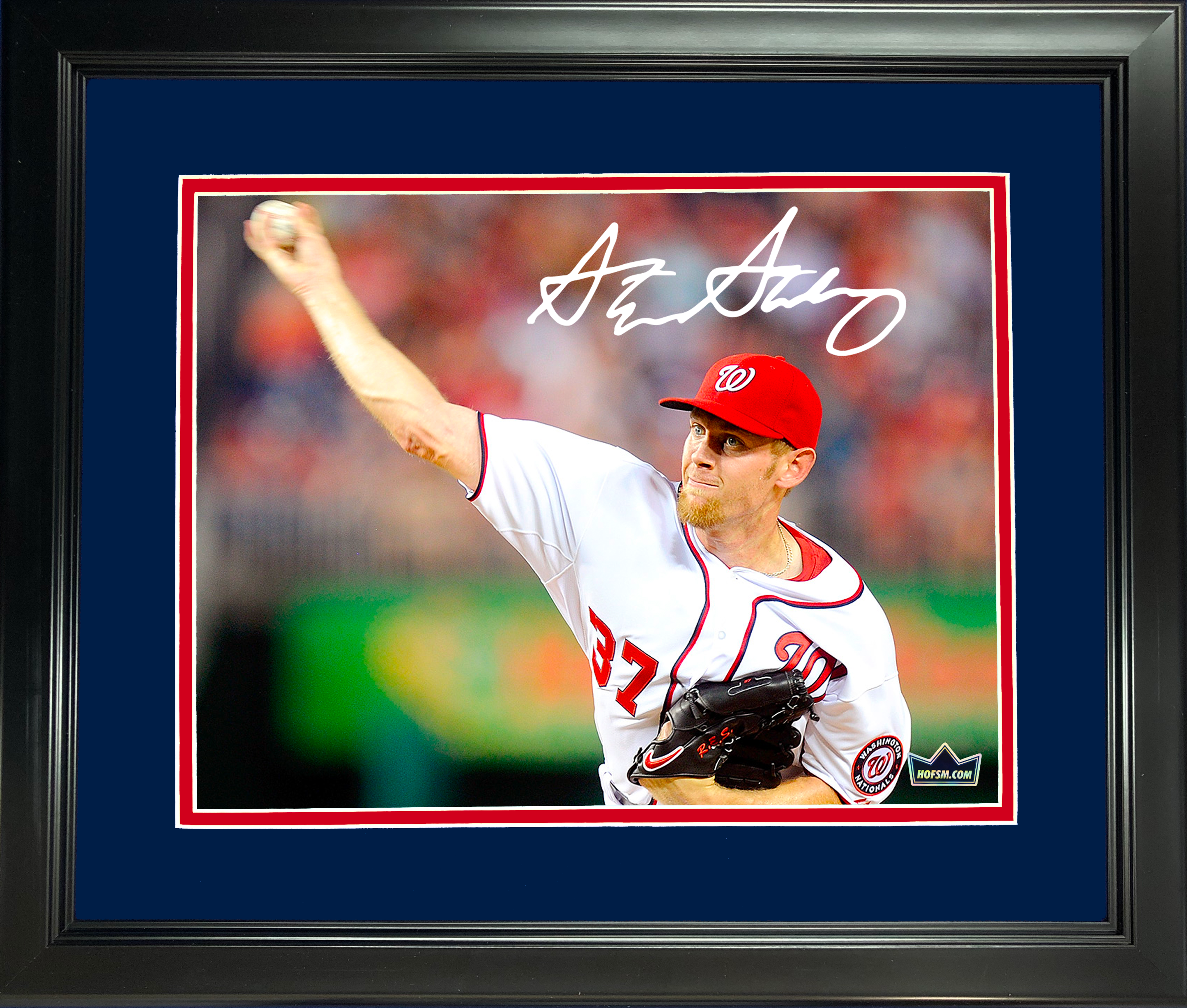 Framed Stephen Strasburg Washington Nationals Facsimile Laser Engraved Signature Auto 11"x14"Baseball Photo HOFSM Holo