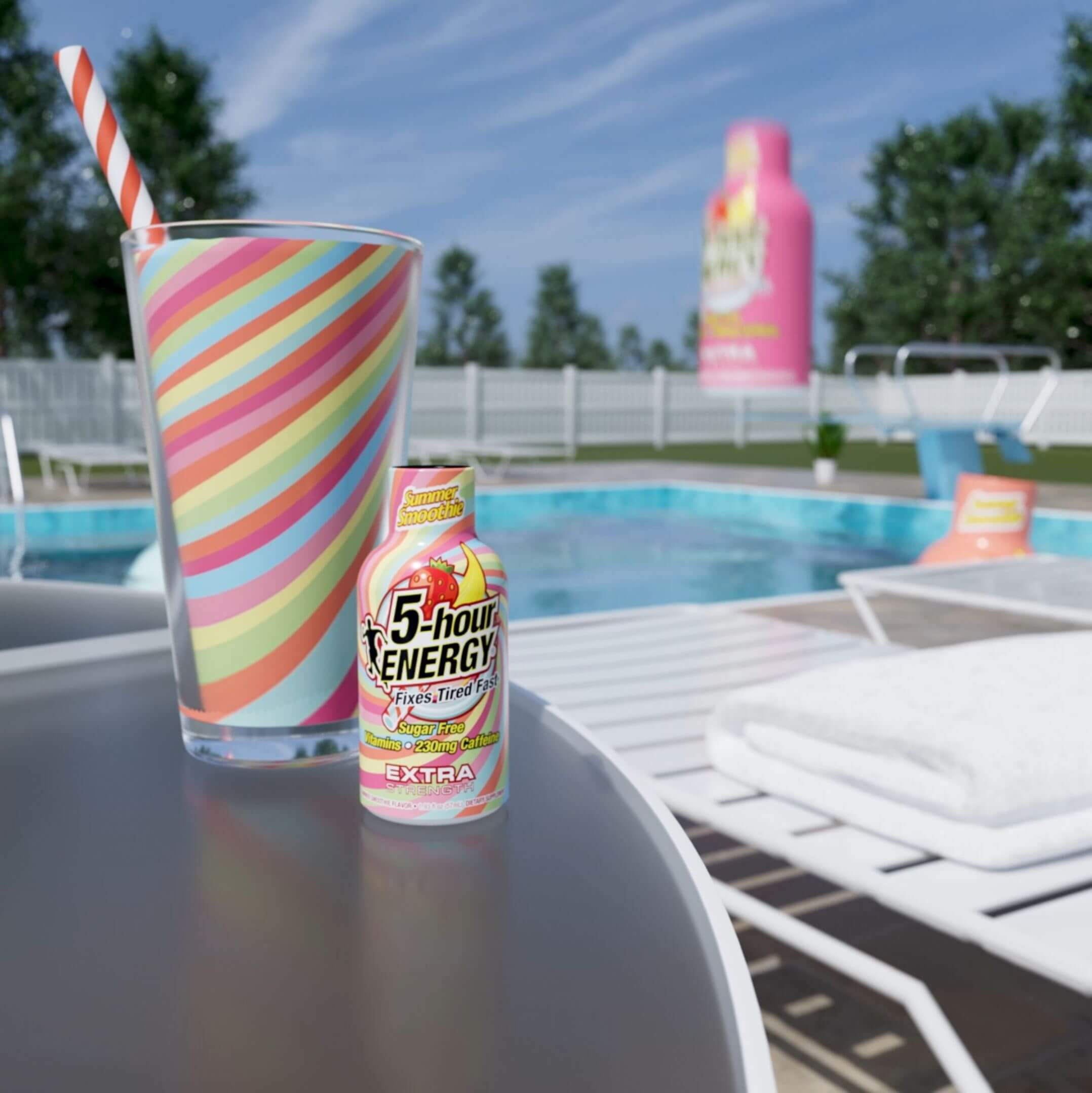 24 Pack 5-hour ENERGY Extra Strength Shots, Summer Smoothie Flavor, 1.93 Fl Oz