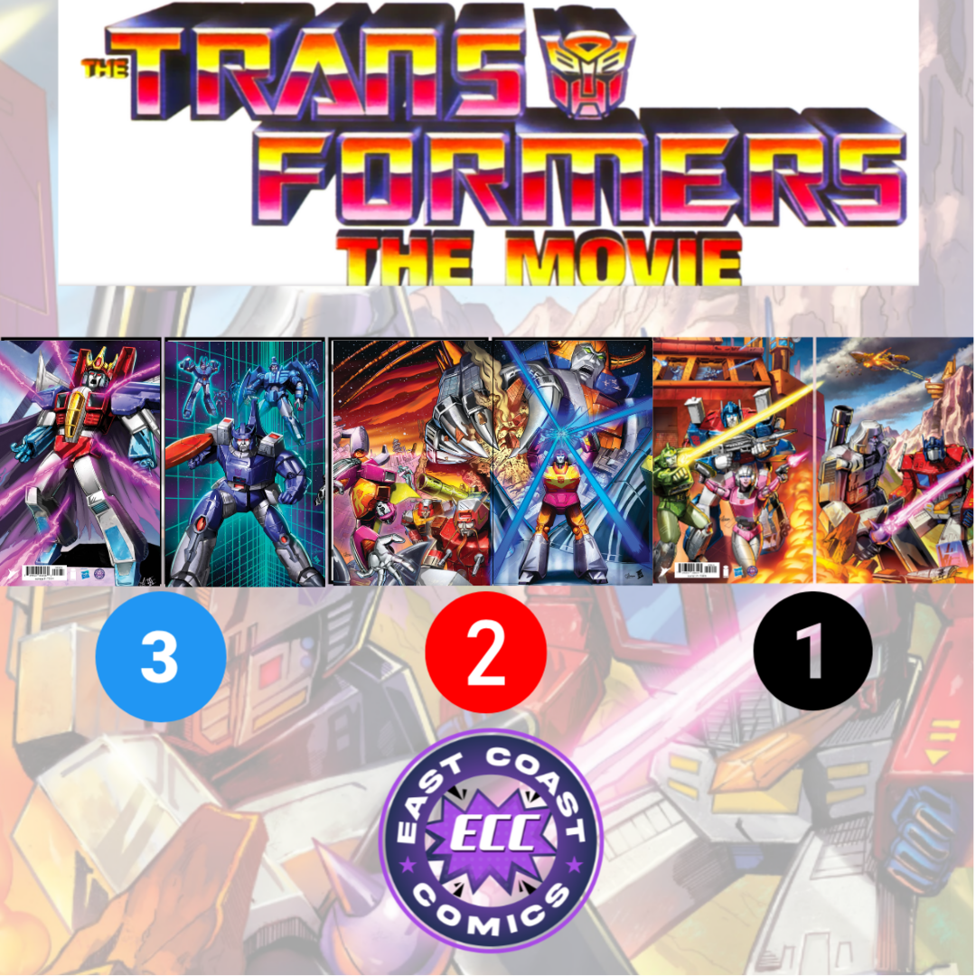 TRANSFORMERS THE MOVIE 40TH ANNIVERSARY EDITION #1-3 (set) - ECC Michael Watkins Connecting Set Exclusive - SHIPS AUGUST