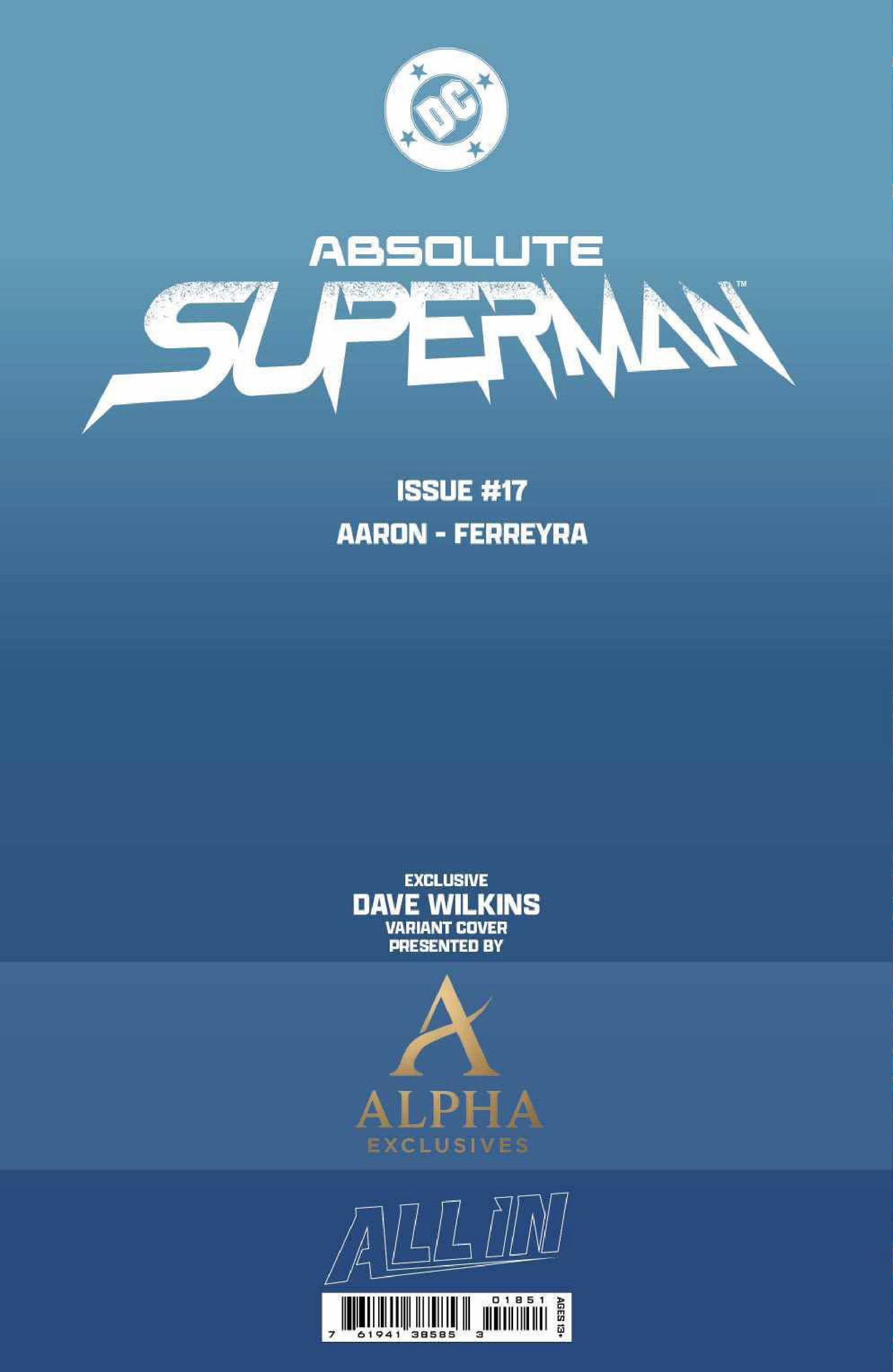 ABSOLUTE SUPERMAN #18 DAVE WILKINS EXCLUSIVE VIRGIN VAR (04/01/2026)