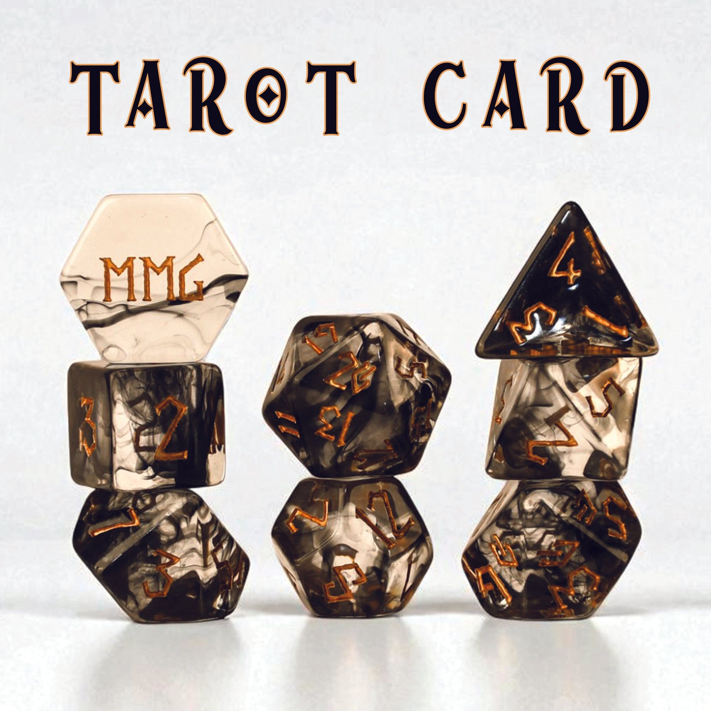 Tarot Card Resin Dice Set
