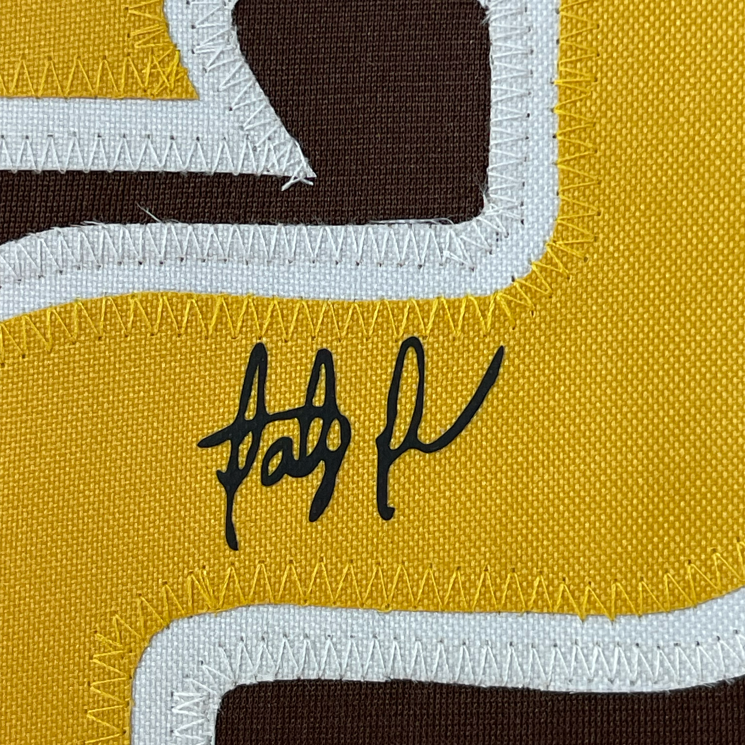Framed Facsimile Autographed Fernando Tatis Jr. 35x39 San Diego Brown Reprint Laser Auto Baseball Jersey
