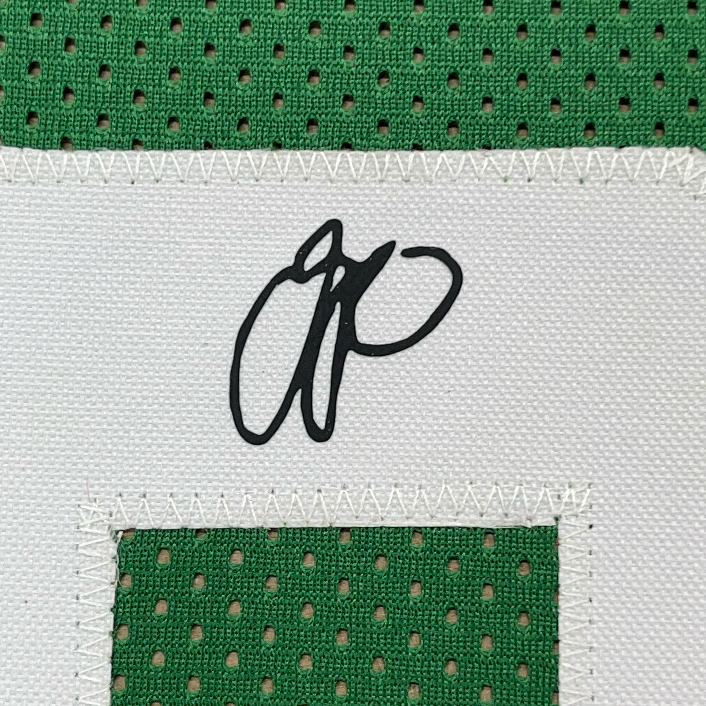 Framed Facsimile Autographed Jayson Tatum 35x39 Boston Green Reprint Laser Auto Basketball Jersey