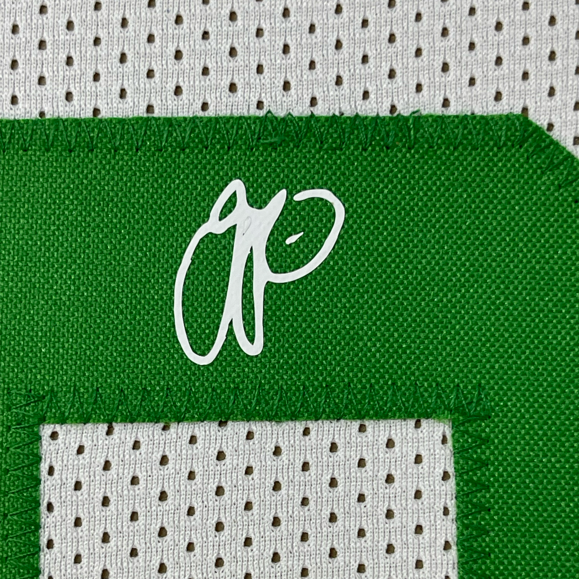Framed Facsimile Autographed Jayson Tatum 35x39 Boston White Reprint Laser Auto Basketball Jersey