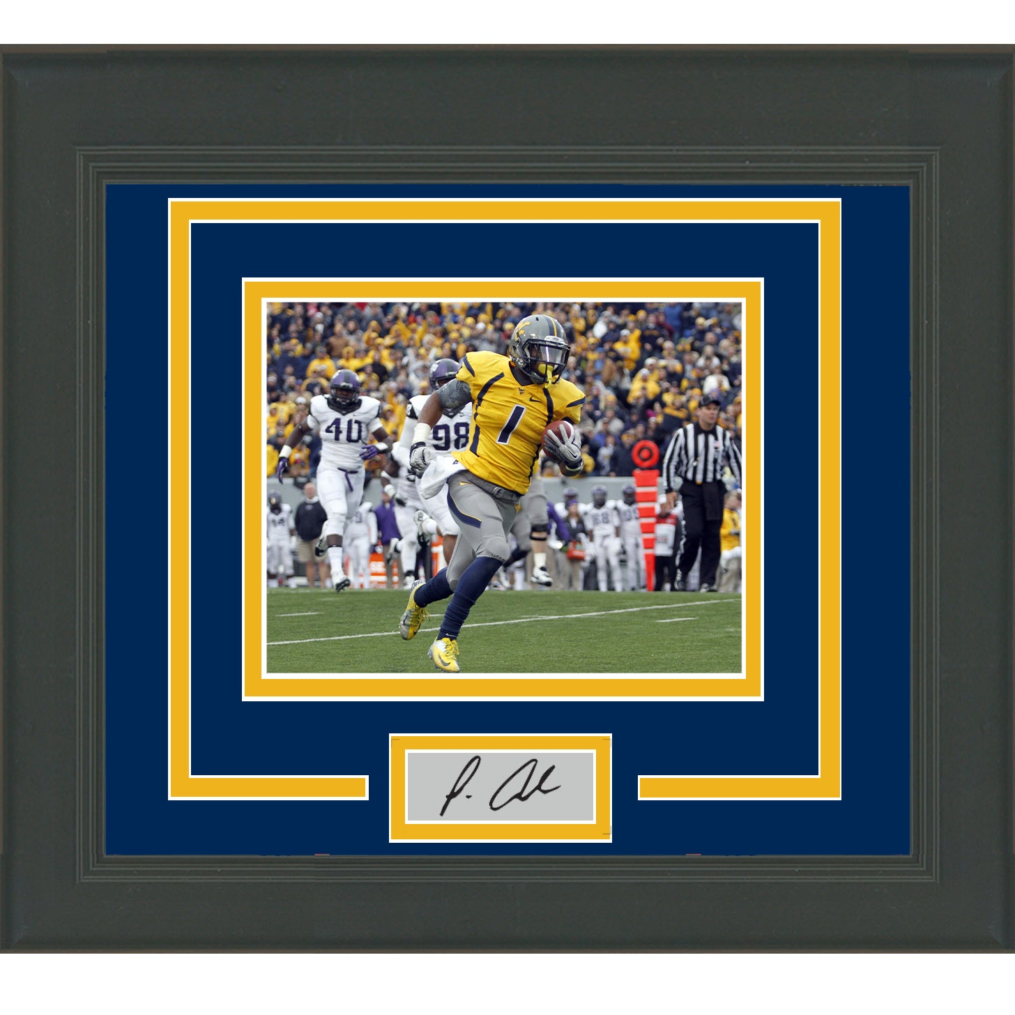 Framed Tavon Austin Facsimile Laser Engraved Signature Auto West Virginia Mountaineers 11x14 Football Photo