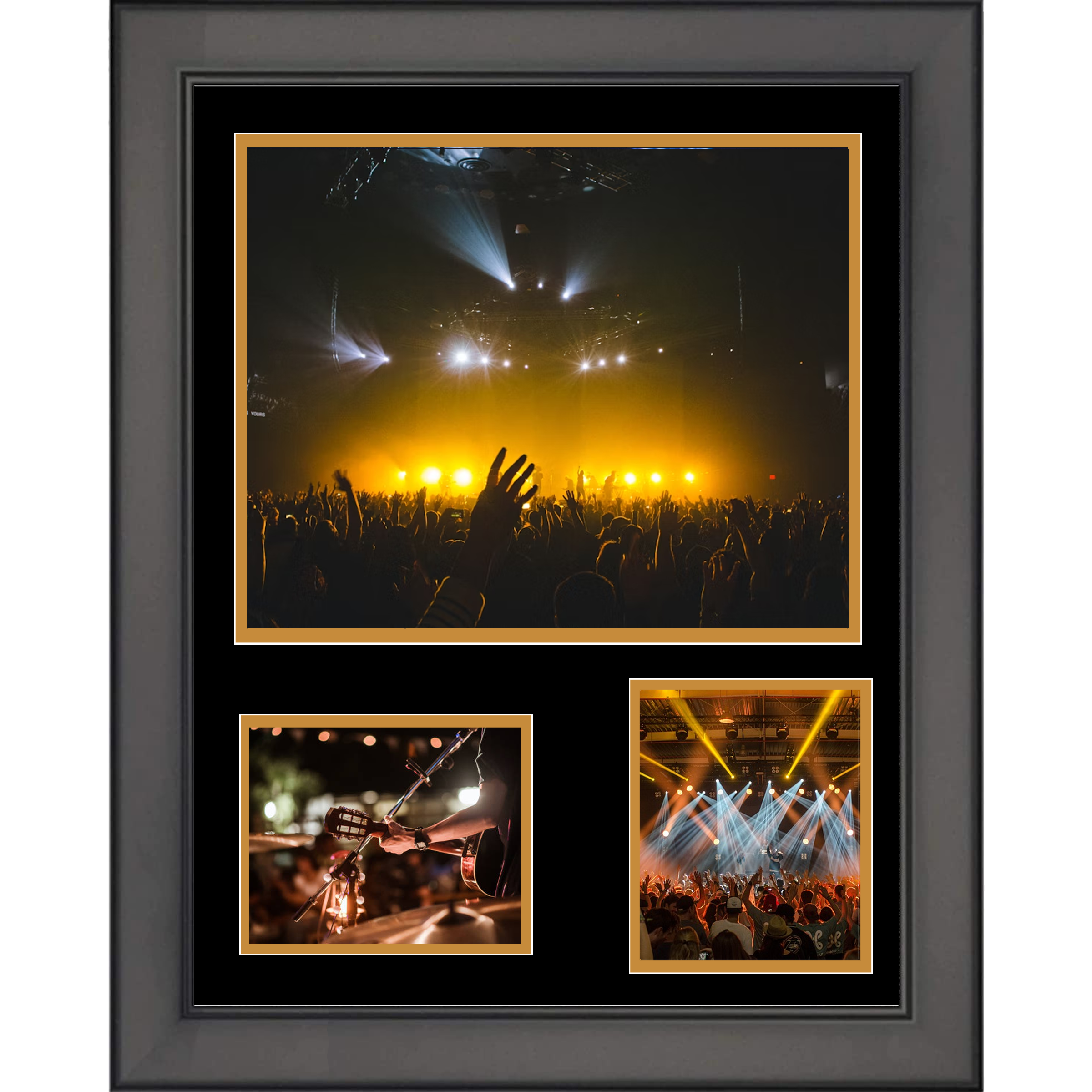 Framed Rock Band Discography 11"x14" Music Three Photo Collage