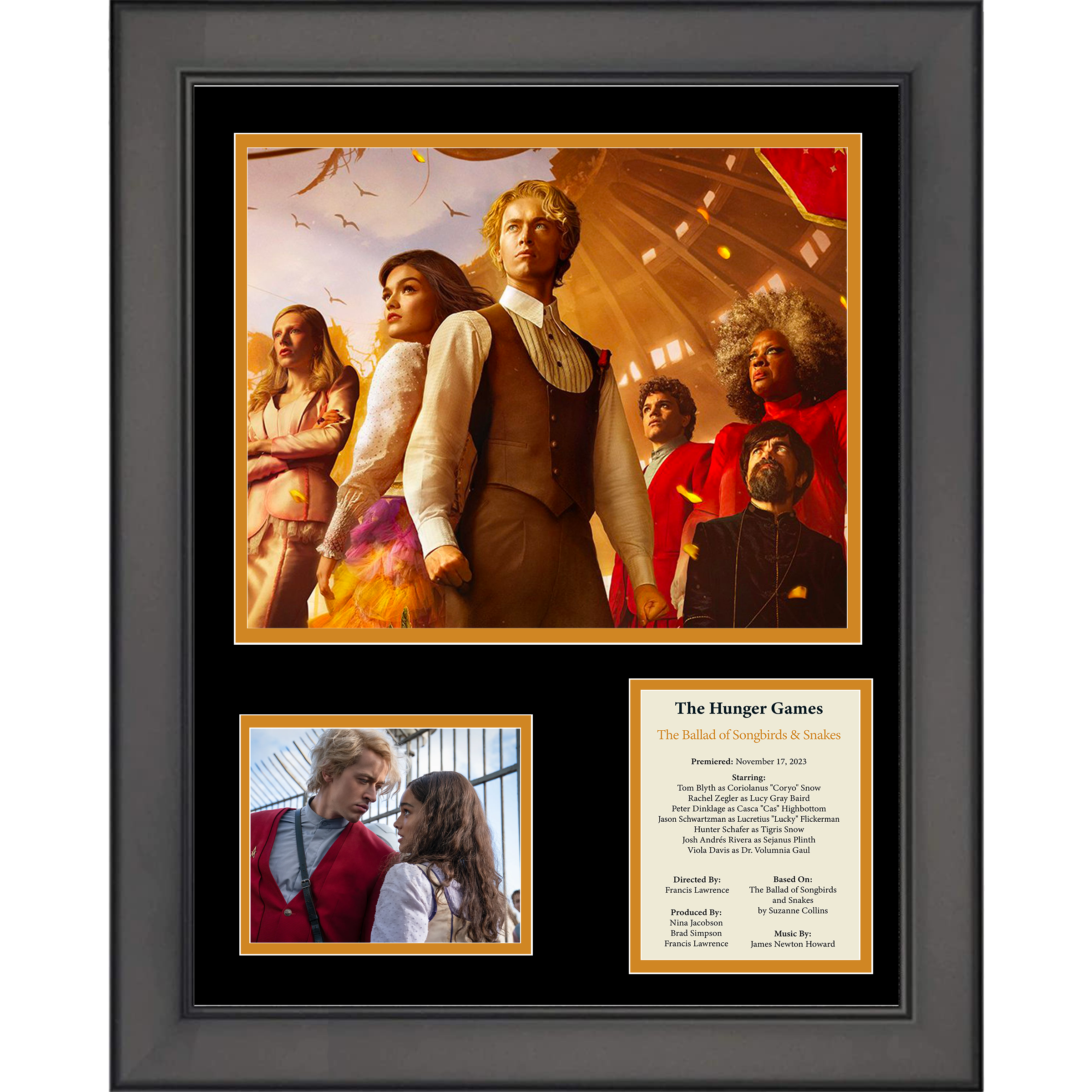 Framed The Hunger Games: The Ballad of Song Birds & Snakes Movie 11"x14" Three Photo Collage