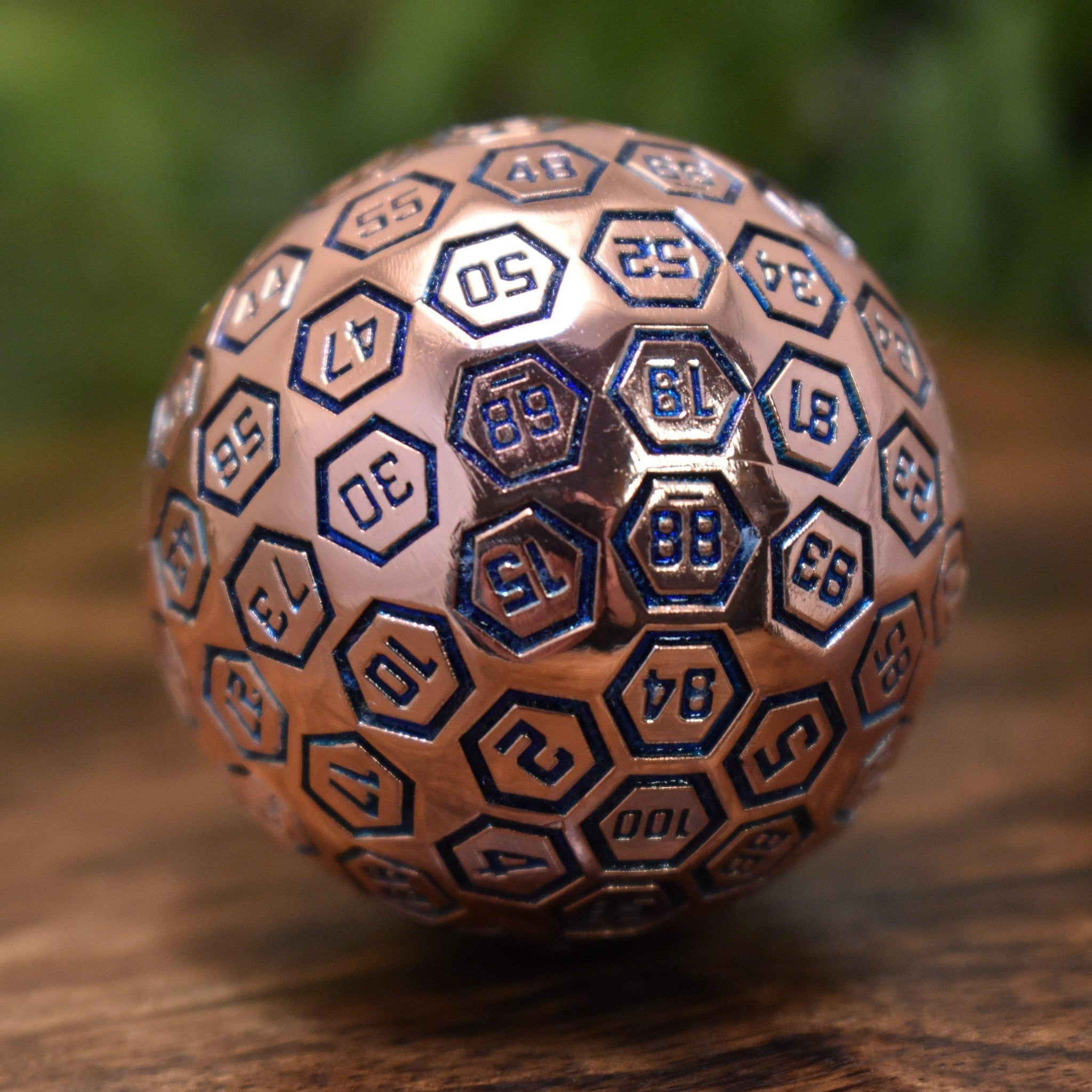 The Orb D100 - Aqua and Bronze Metal Die