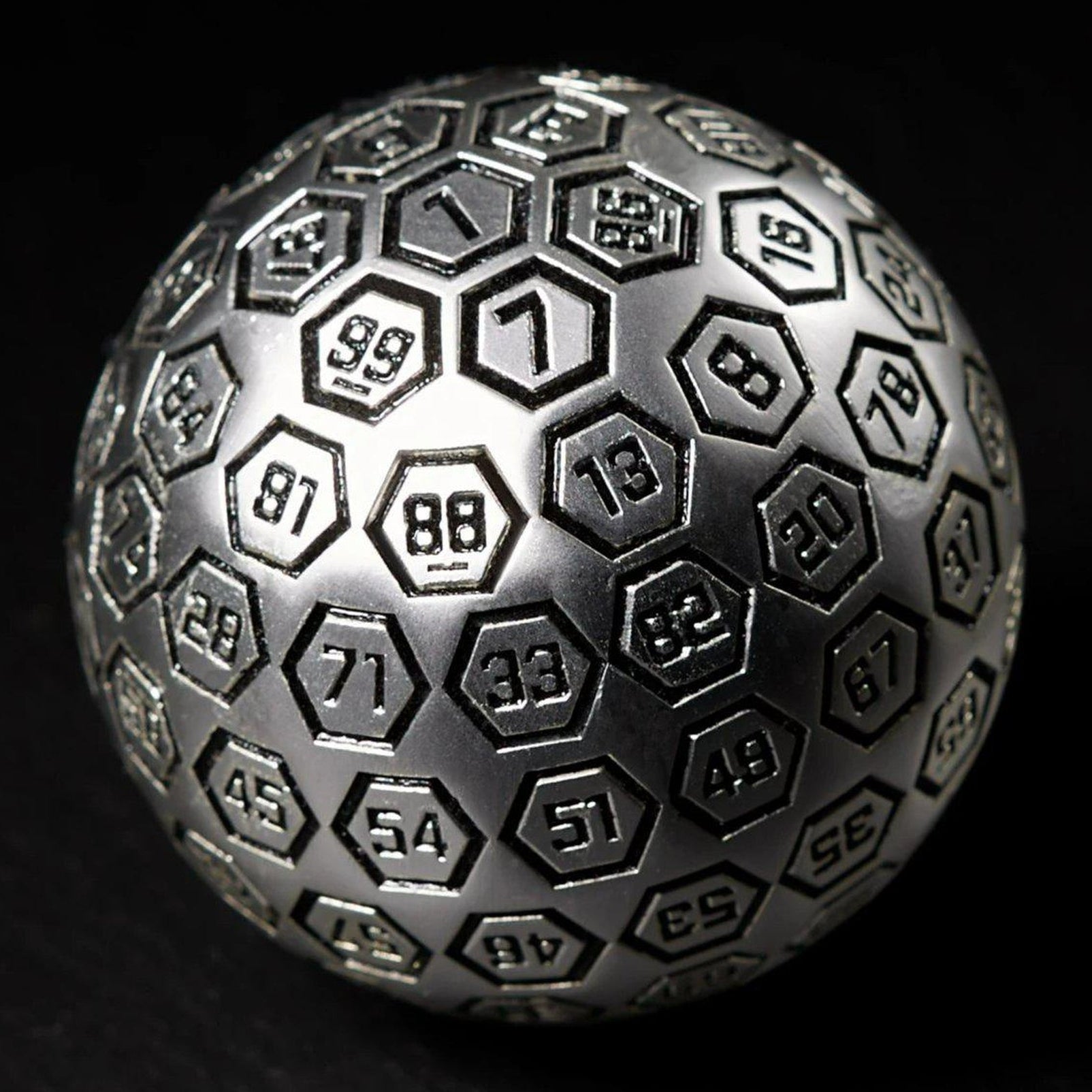 The Orb D100 - Black and Matte Silver Metal Die