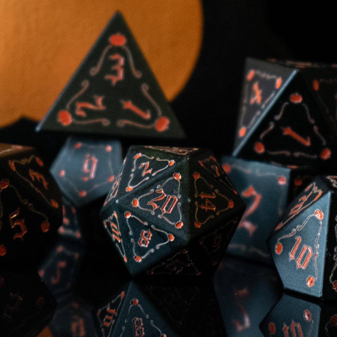 The Pumpkin Aluminum Metal Dice Set