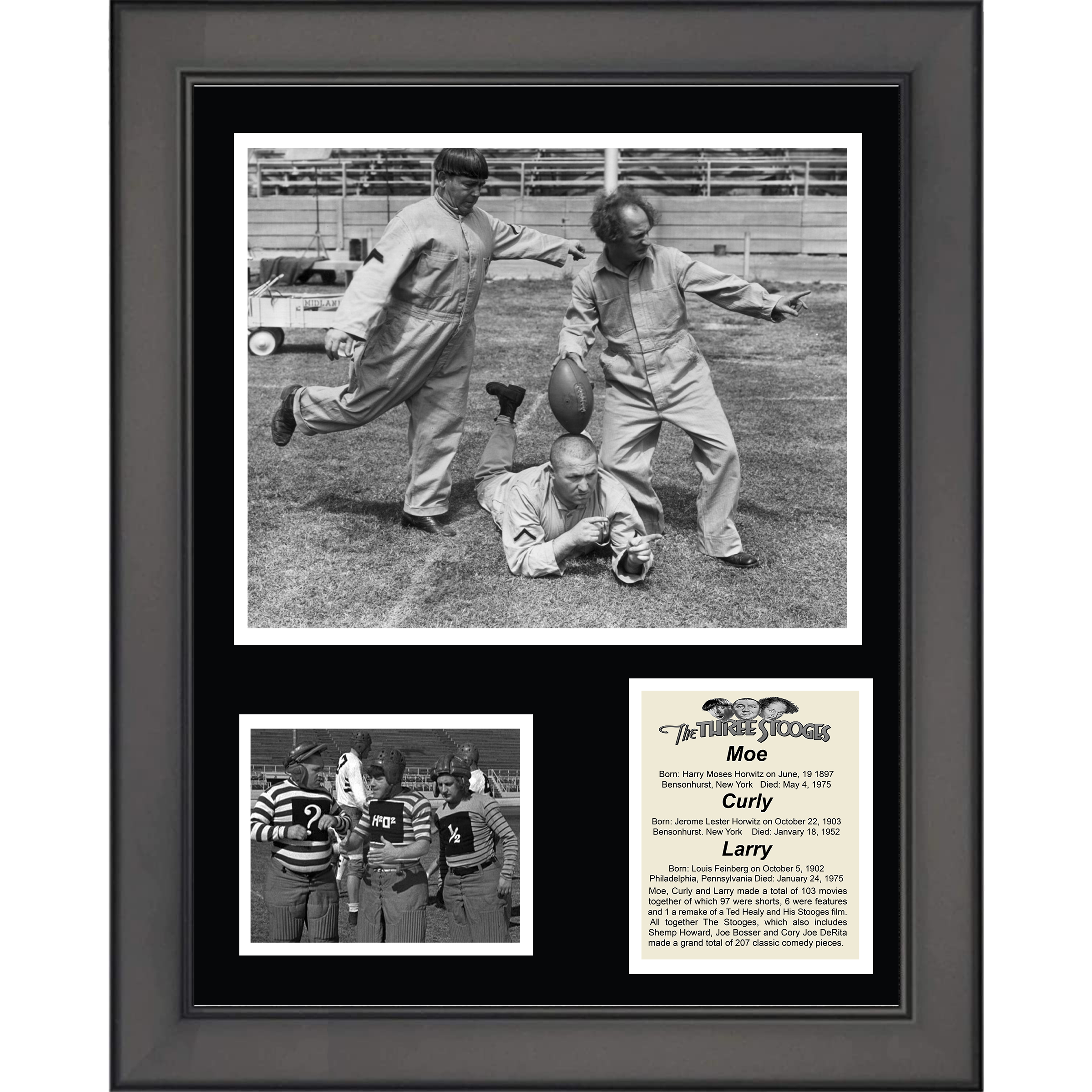 Framed The Three Stooges TV Series 11"x14" Three Photo Collage