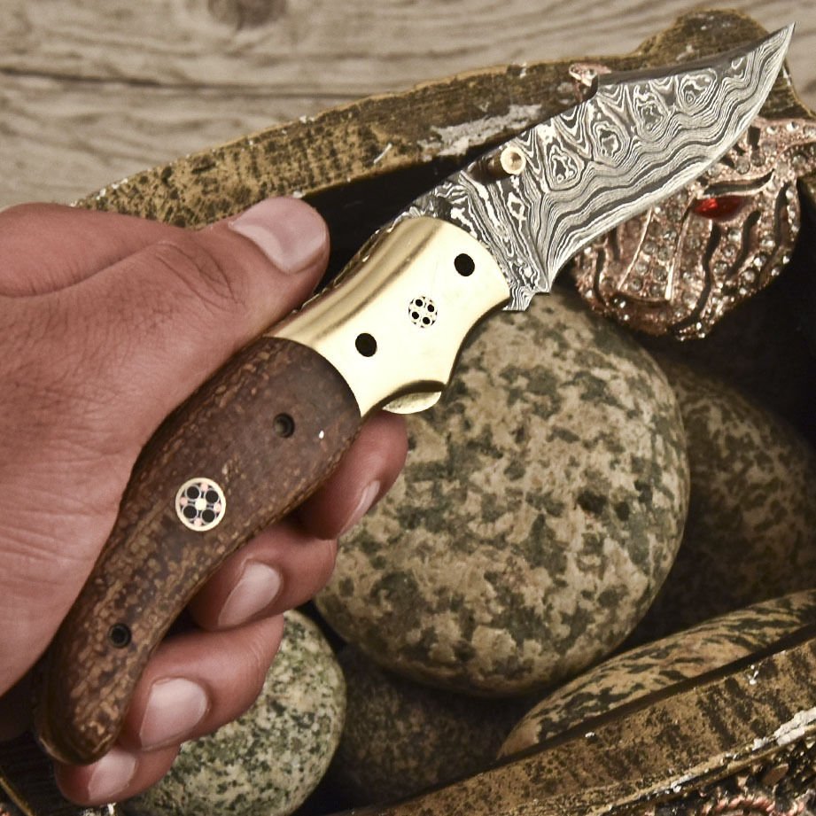 Everyday Carry Titan Edge Custom Damascus Folding Knife