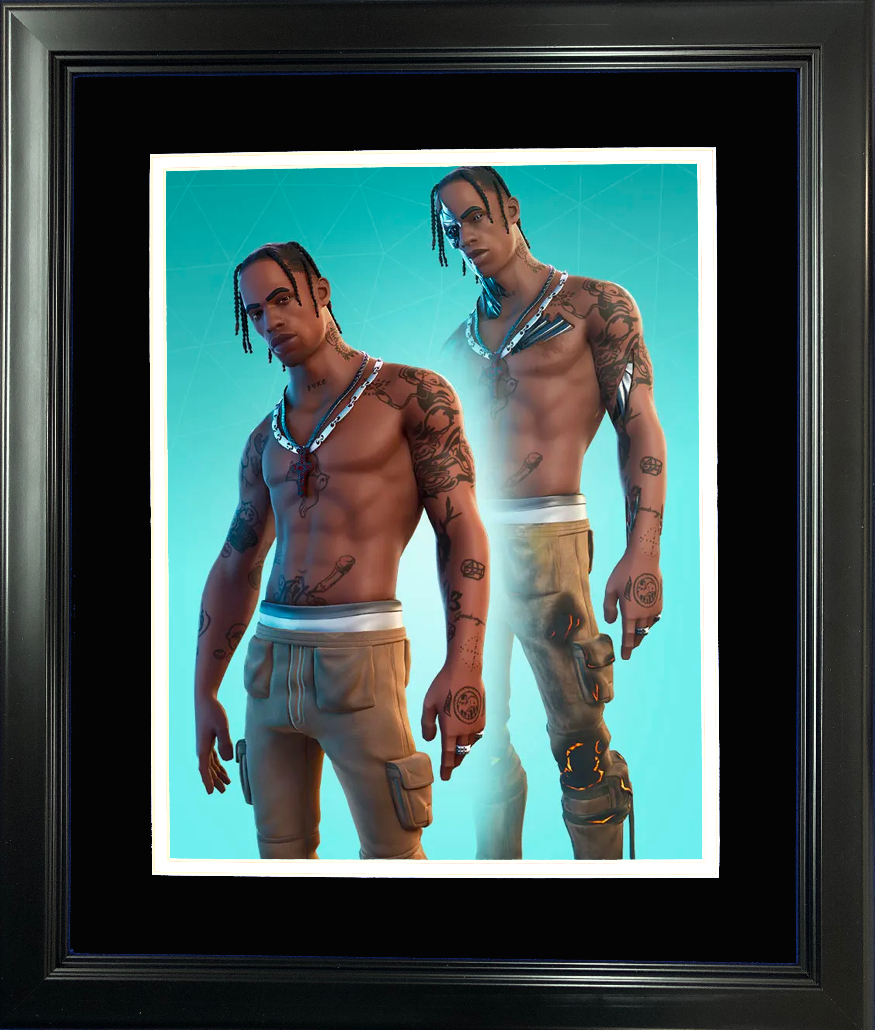 Framed Travis Scott Rare Icon Series Fortnite Skin 11"x14" Video Game Photo