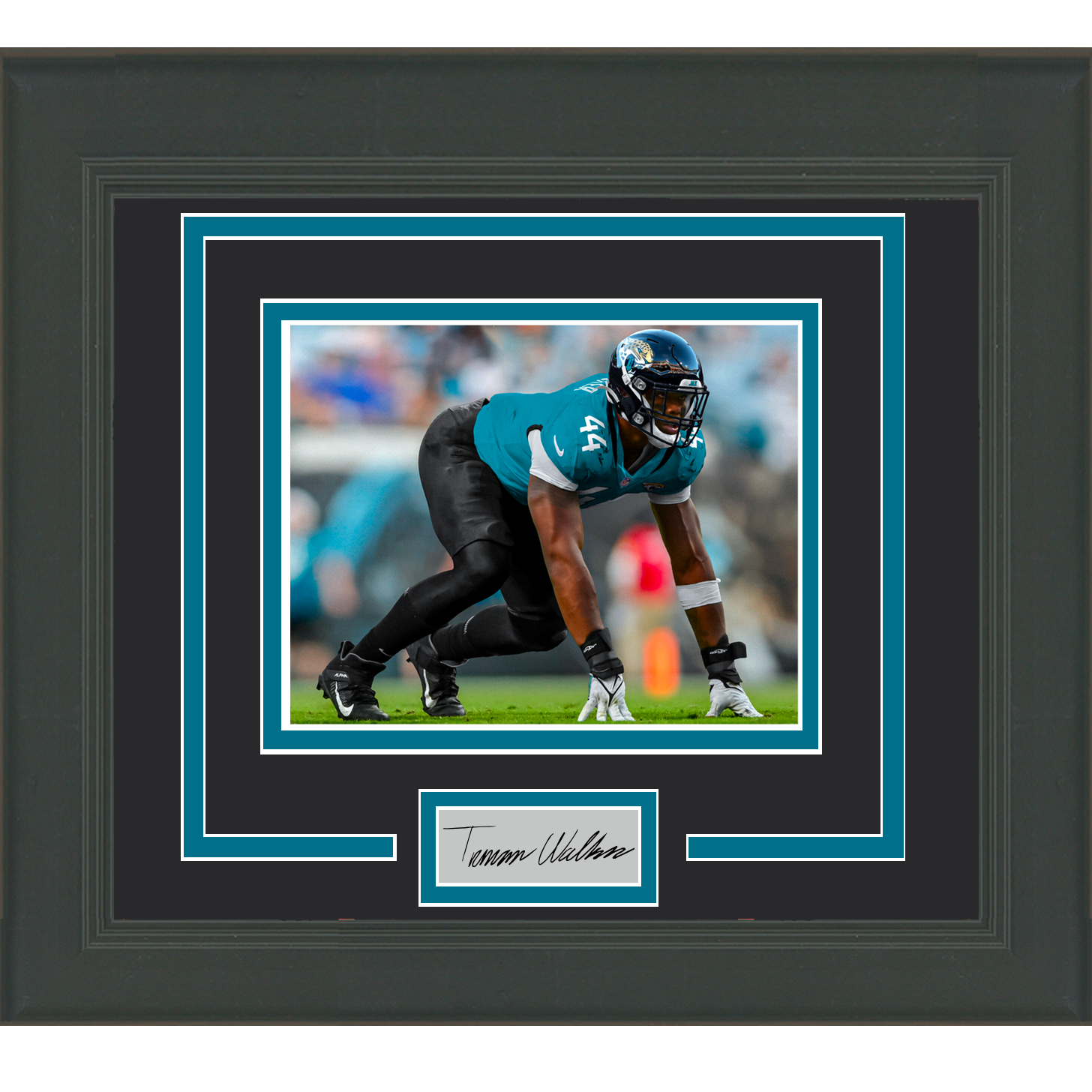 Framed Travon Walker Facsimile Laser Engraved Signature Auto Jacksonville Jaguars 11x14 Football Photo