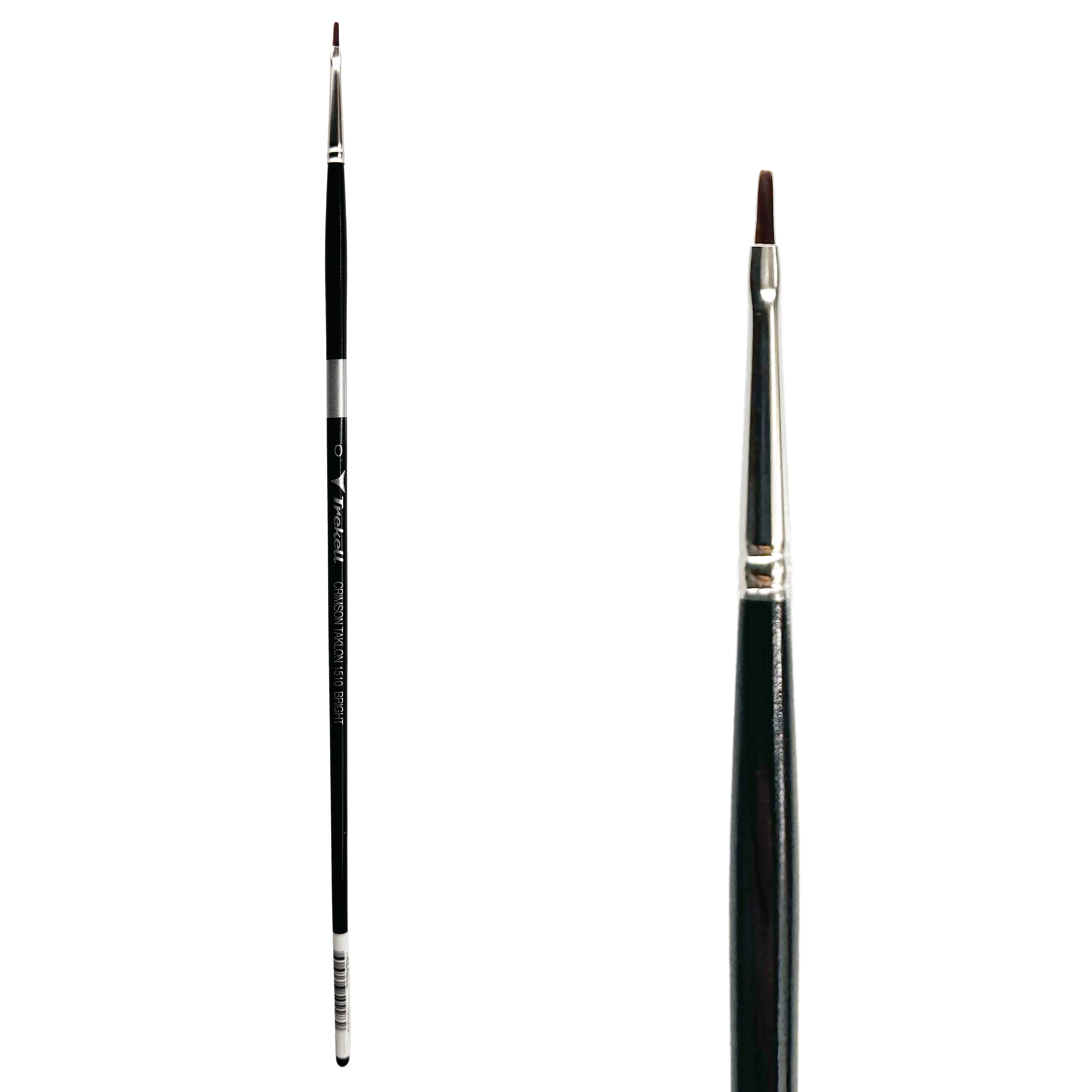 Trekell Crimson Taklon Long Handle Artist Brush - Size #0 Bright