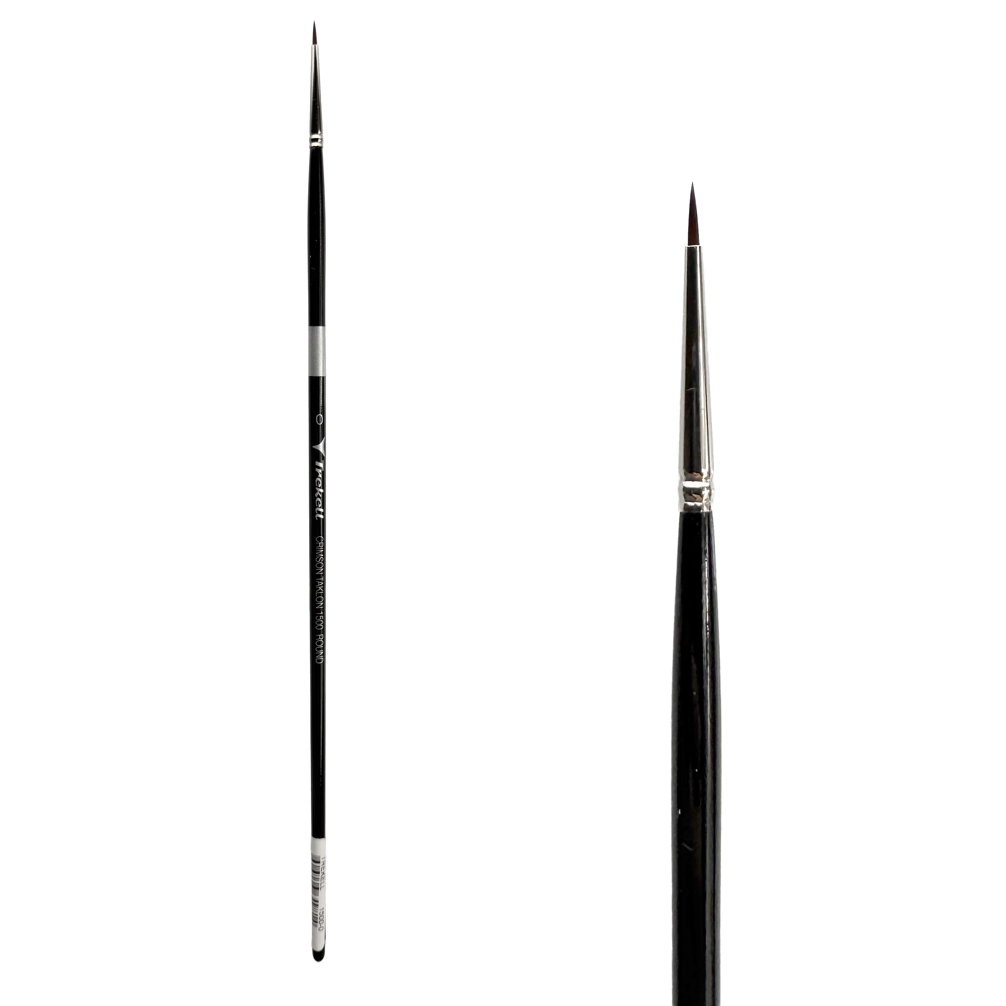 Trekell Crimson Taklon Long Handle Artist Brush - Size #0 Round