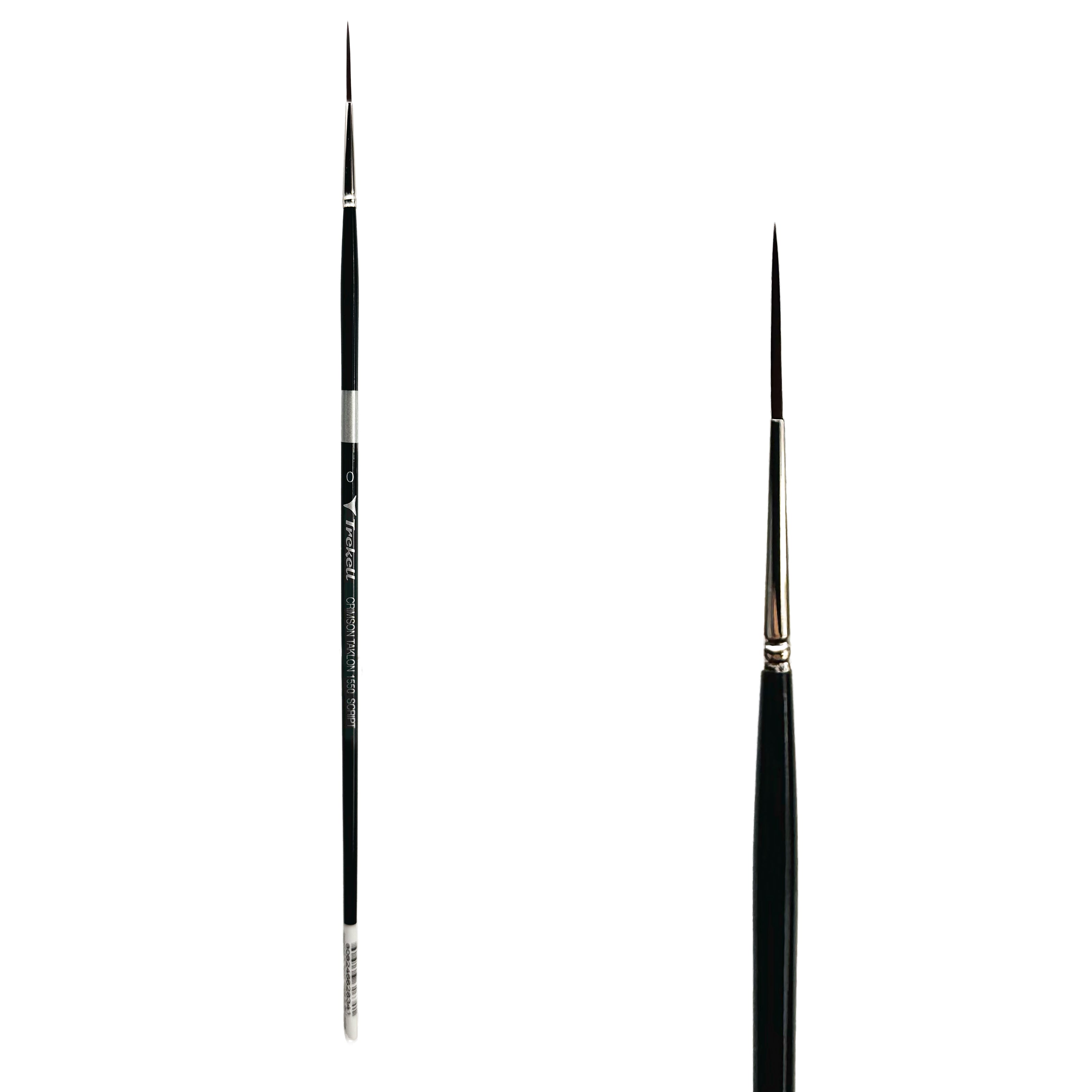 Trekell Crimson Taklon Long Handle Artist Brush - Size #0 Script/Rigger