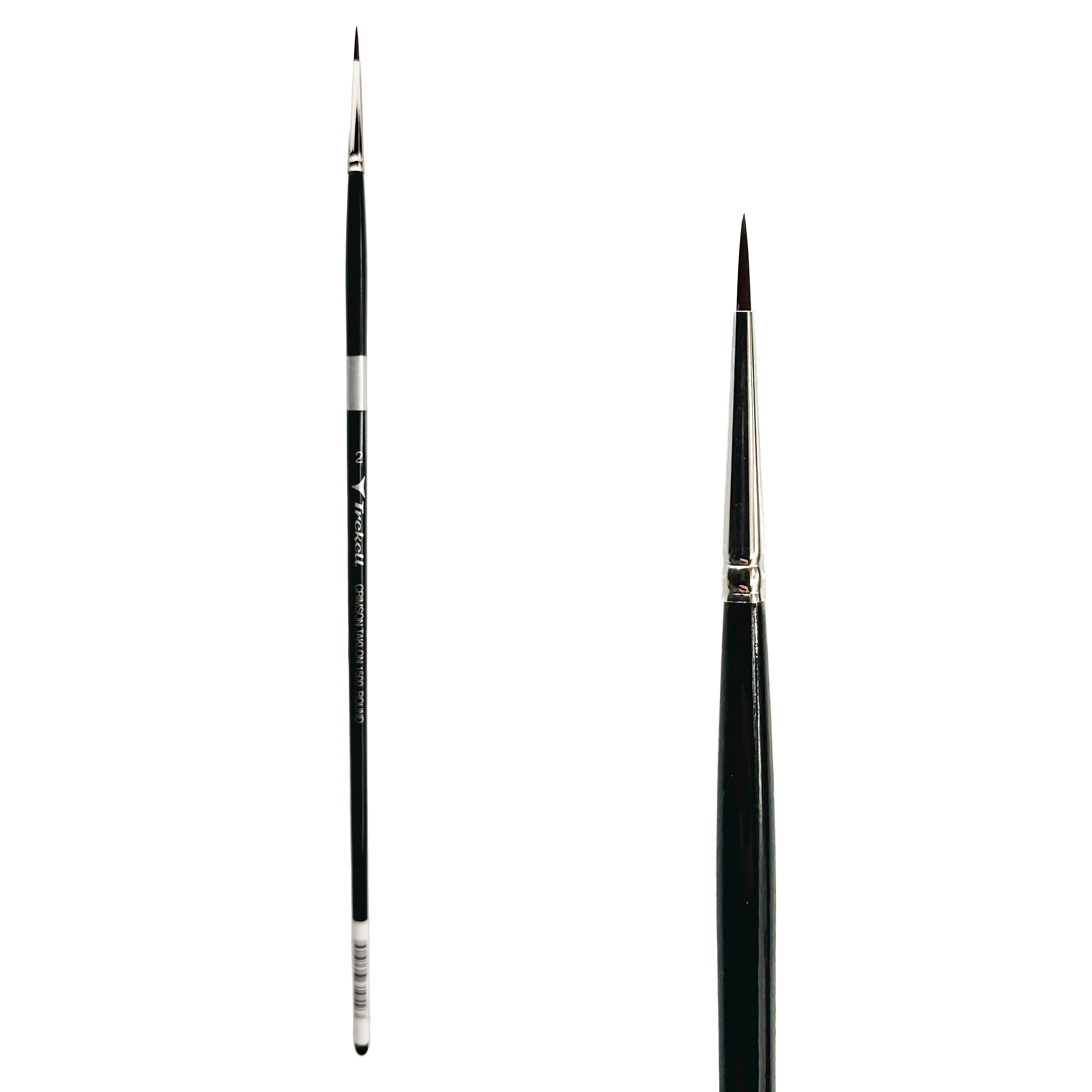 Trekell Crimson Taklon Long Handle Artist Brush - Size #2 Round