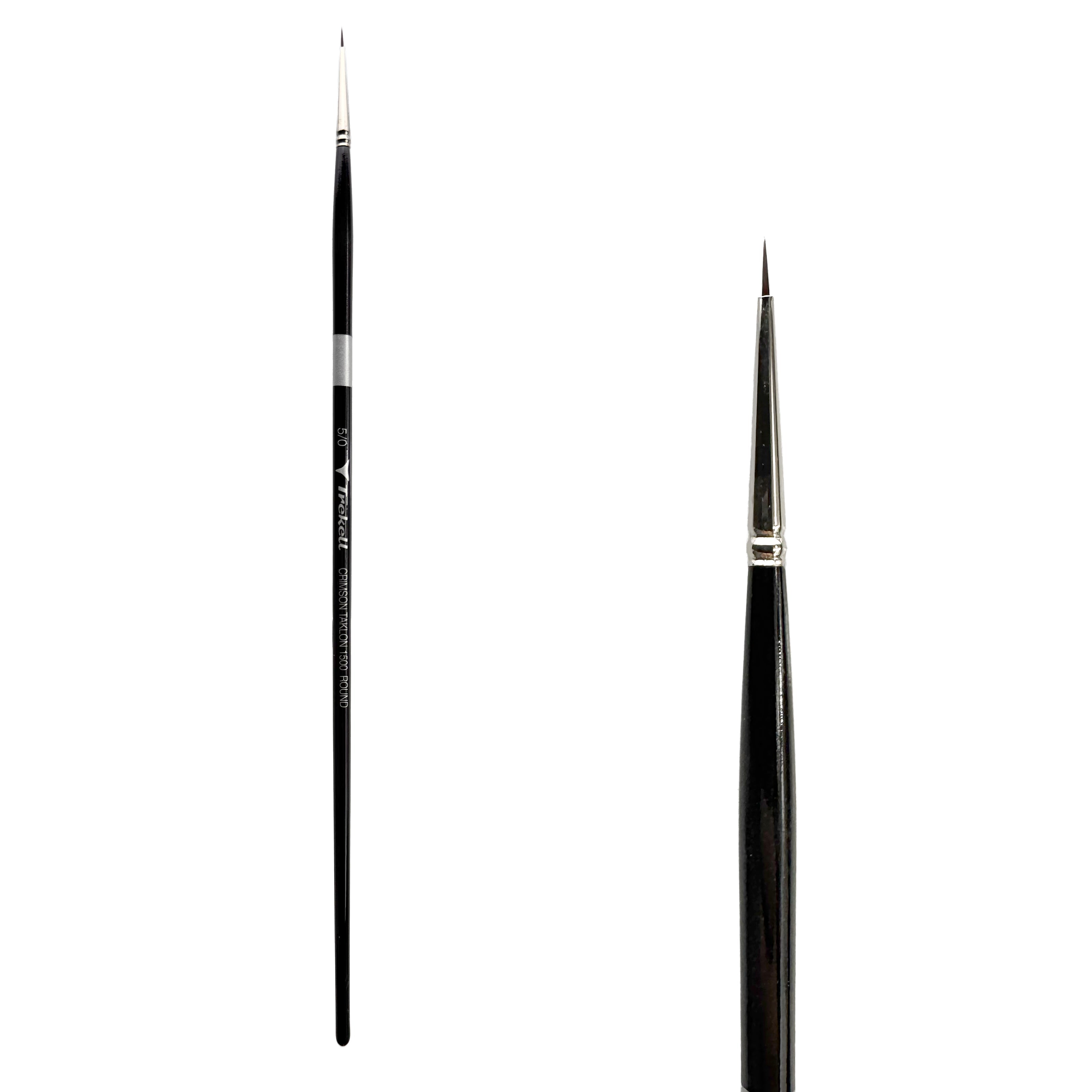 Trekell Crimson Taklon Long Handle Artist Brush - Size #5/0 Round