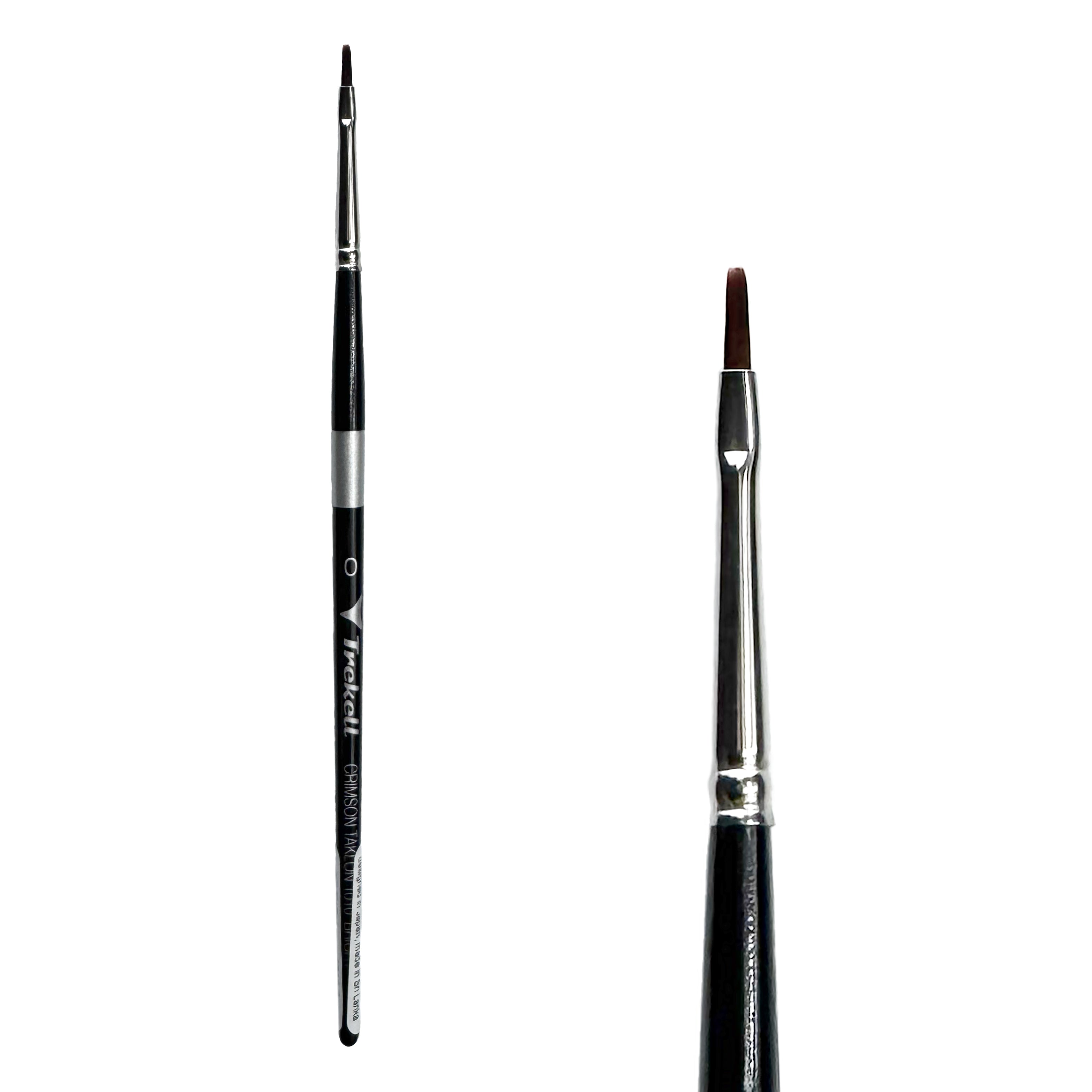 Trekell Crimson Taklon Short Handle Artist Brush - Size #0 Bright