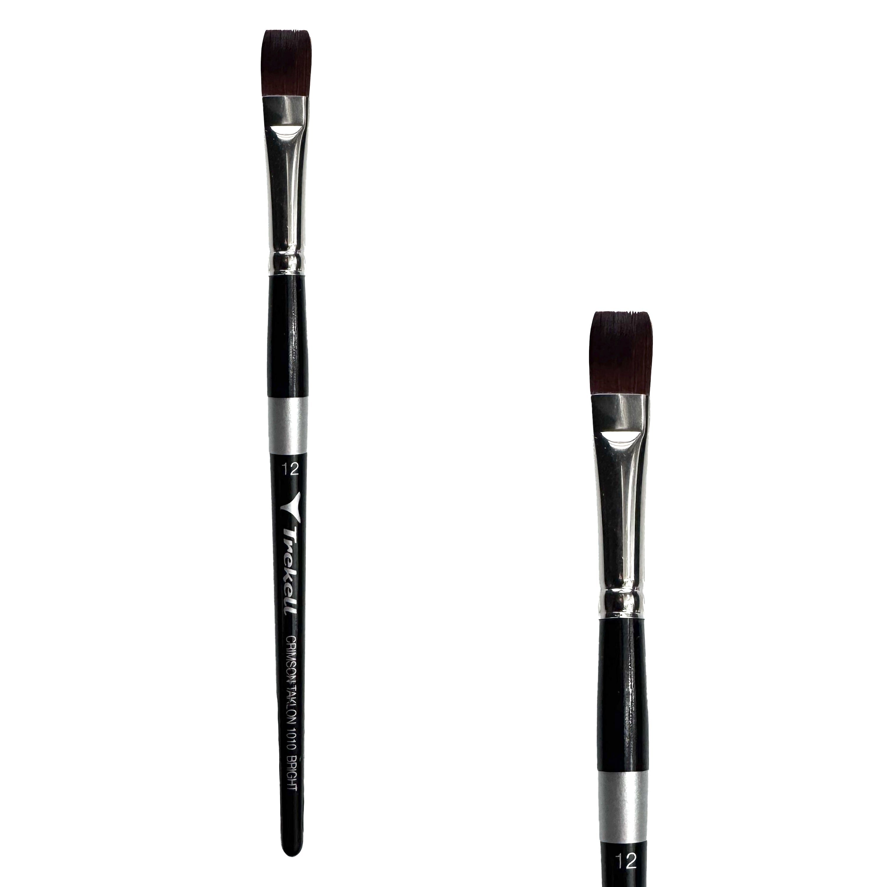 Trekell Crimson Taklon Short Handle Artist Brush - Size #12 Bright