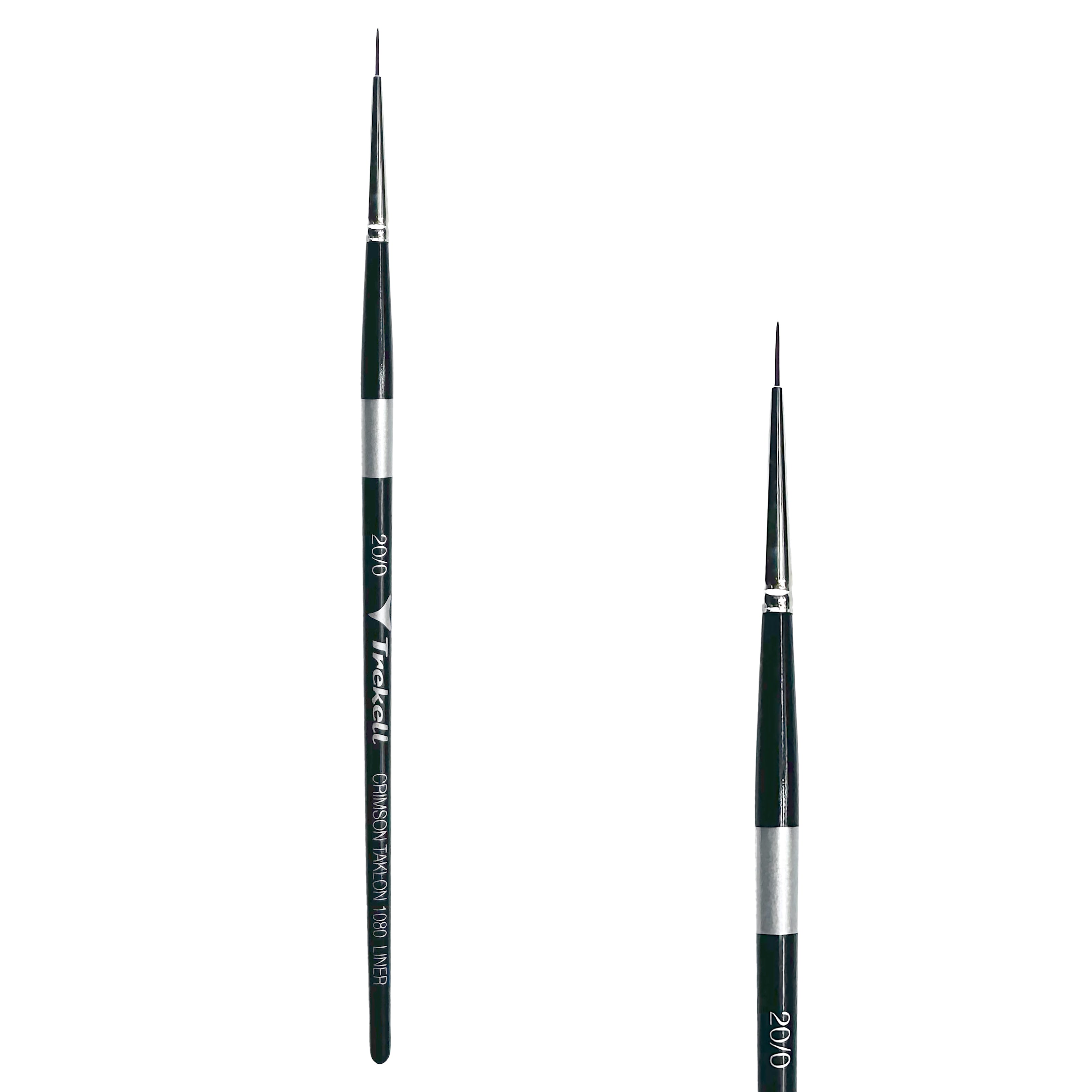 Trekell Crimson Taklon Short Handle Artist Brush - Size #20/0 Liner