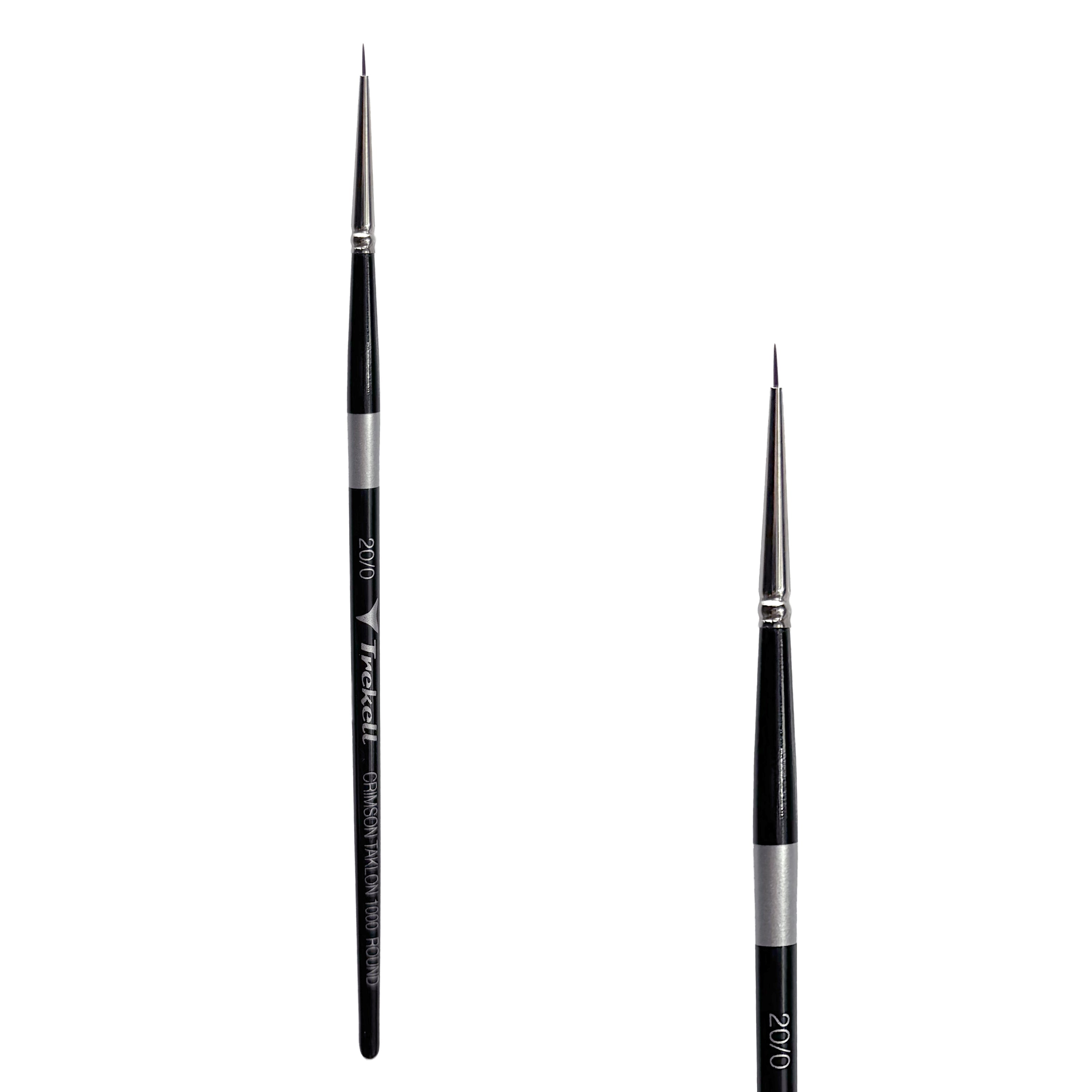 Trekell Crimson Taklon Short Handle Artist Brush - Size #20/0 Round