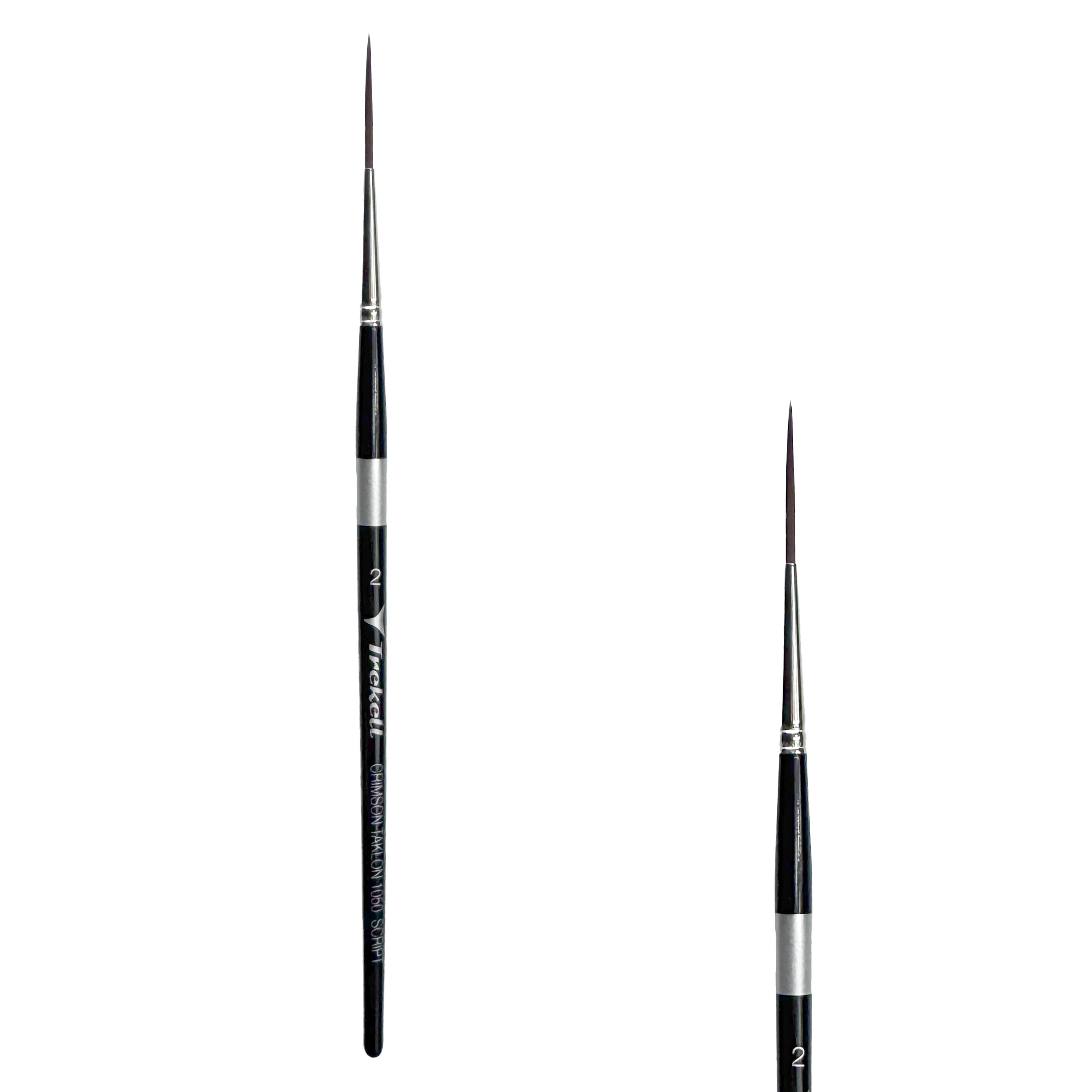 Trekell Crimson Taklon Short Handle Artist Brush - Size #2 Script/Rigger