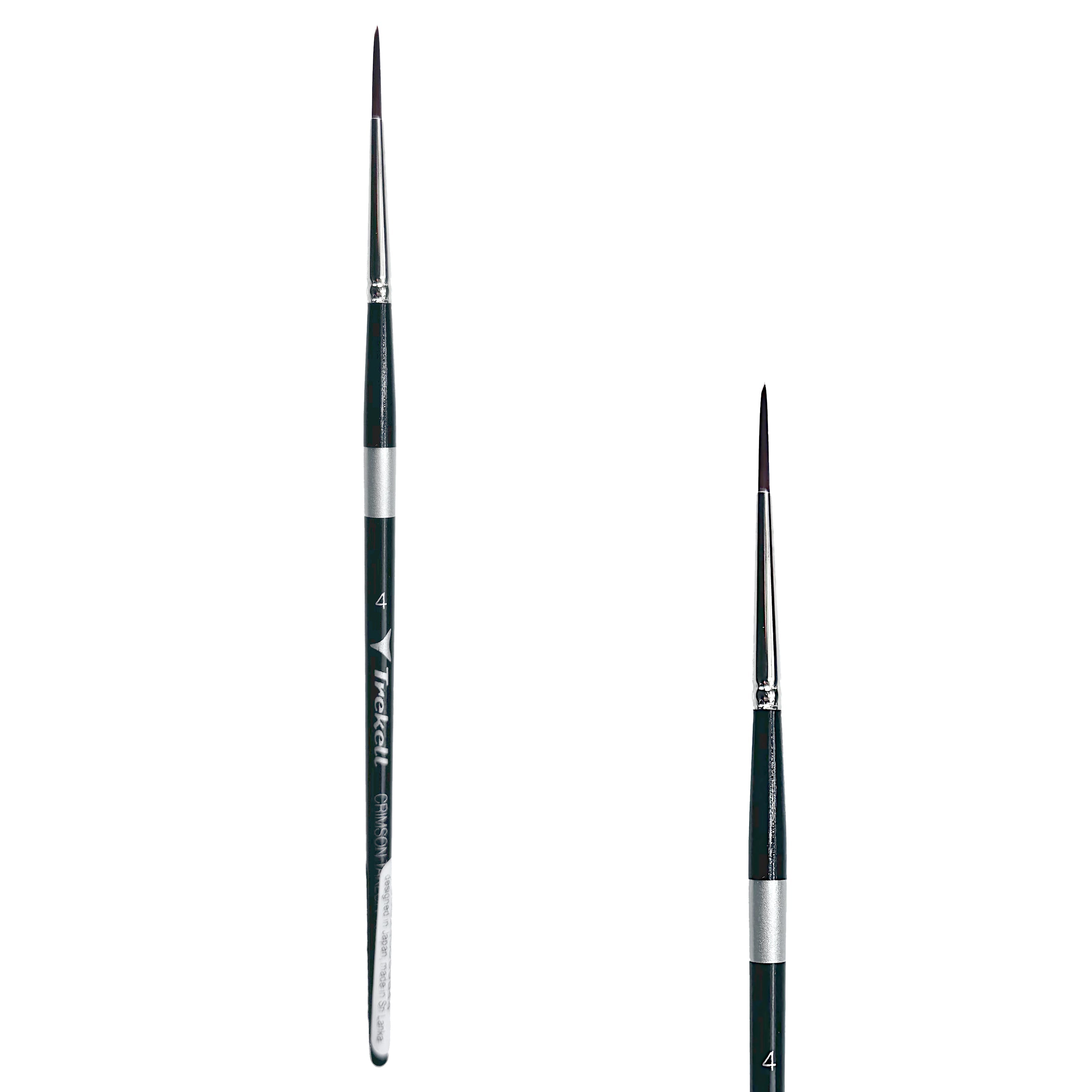 Trekell Crimson Taklon Short Handle Artist Brush - Size #4 Liner