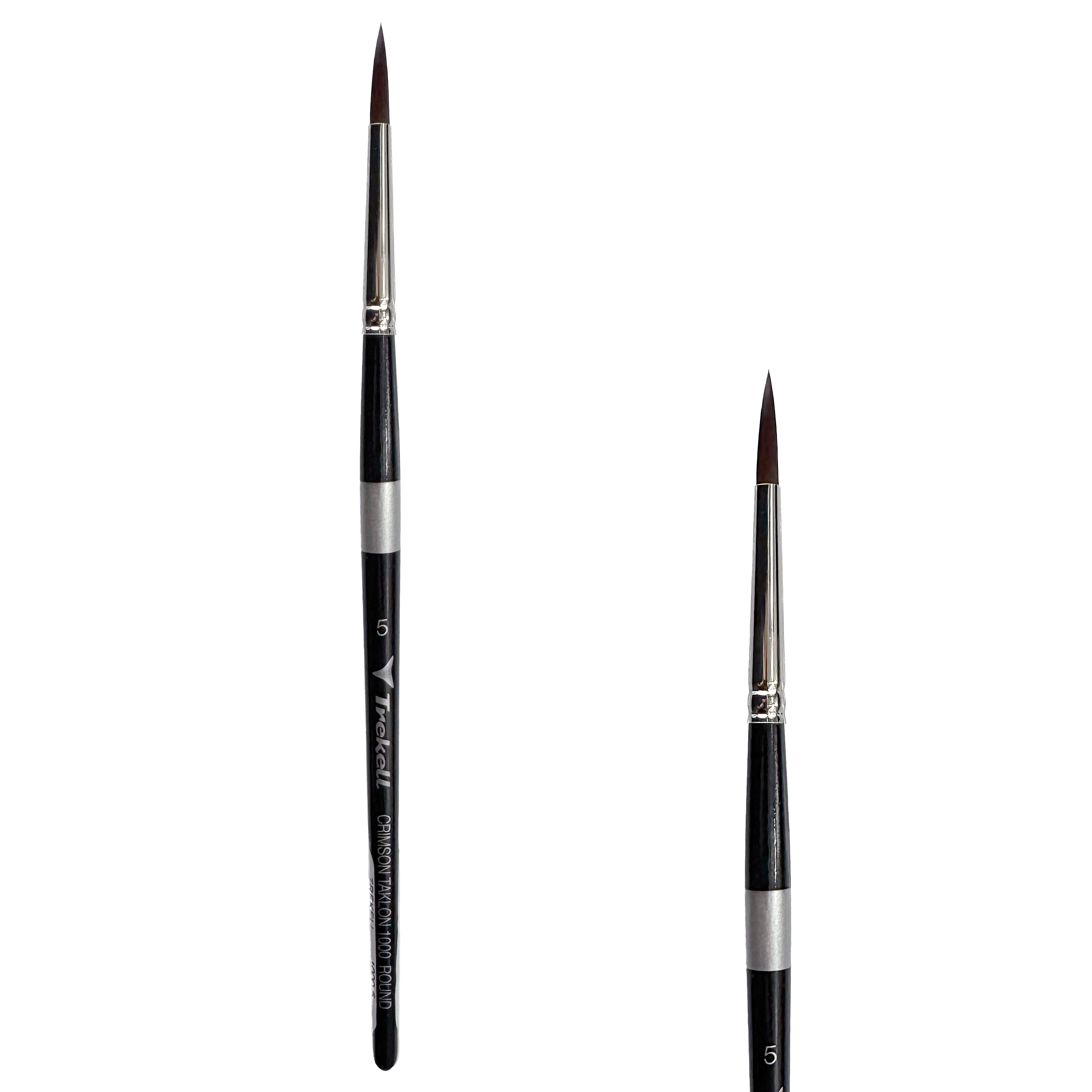 Trekell Crimson Taklon Short Handle Artist Brush - Size #5 Round