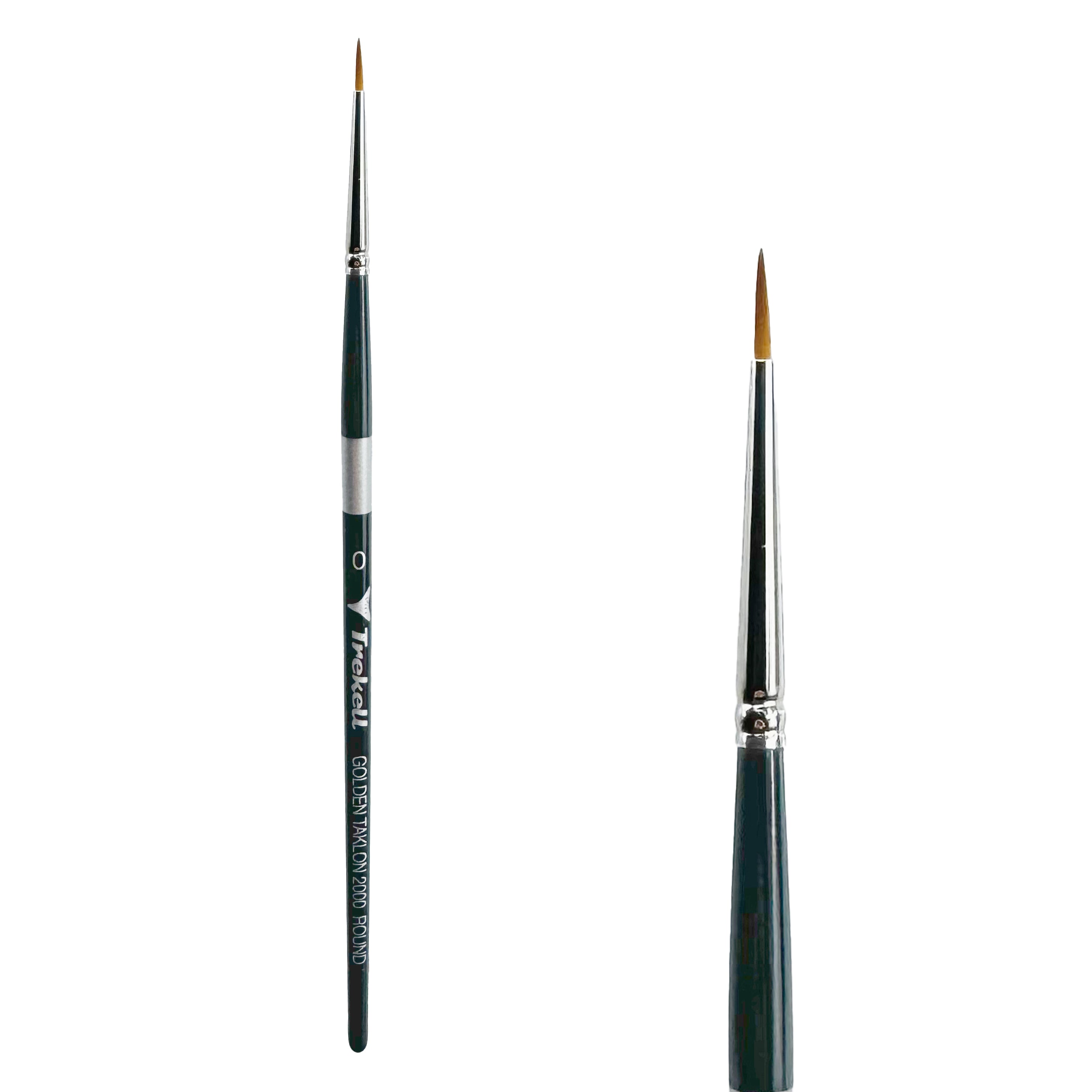 Trekell Golden Taklon Short Handle Artist Brush - Size #0 Round
