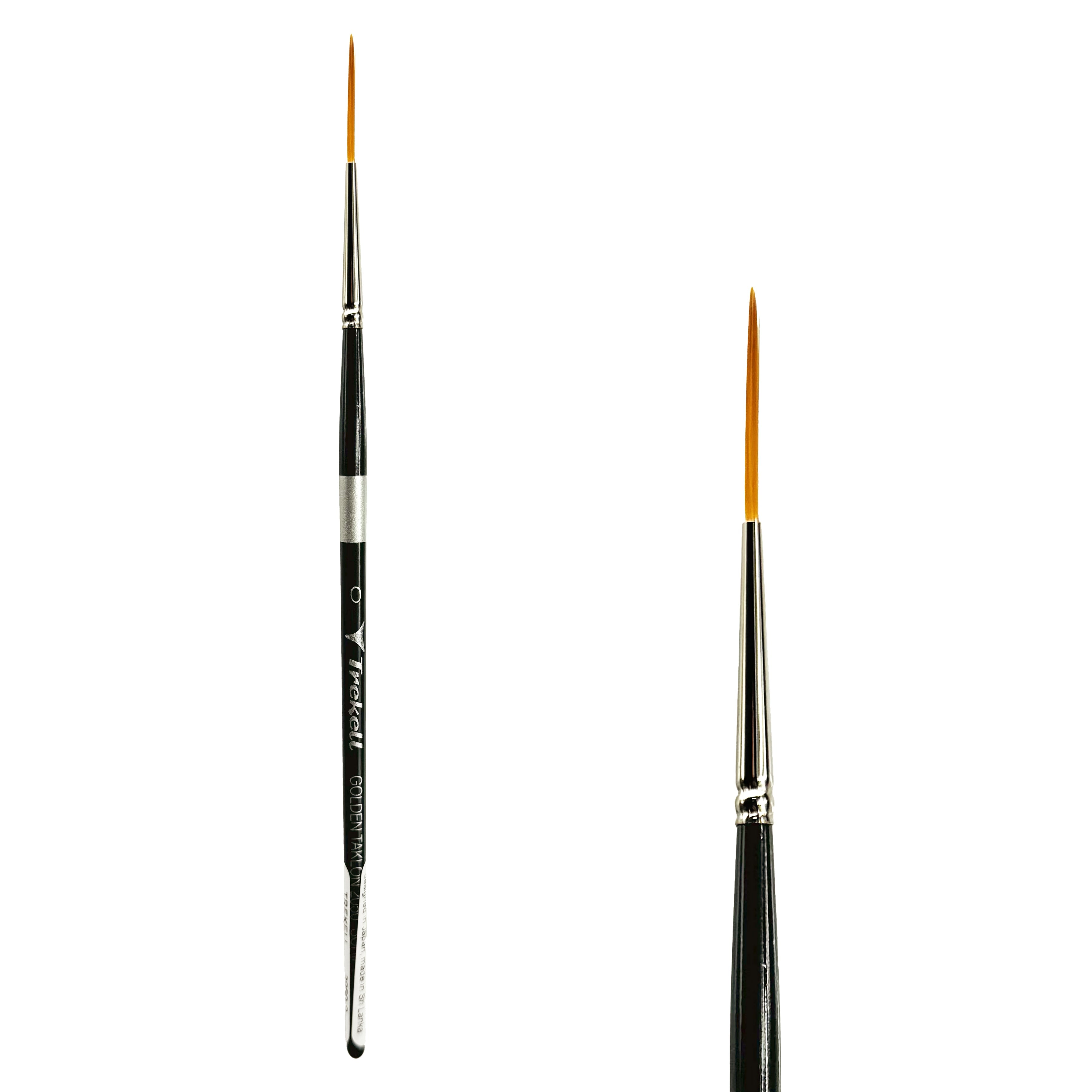 Trekell Golden Taklon Short Handle Artist Brush - Size #0 Script/Rigger