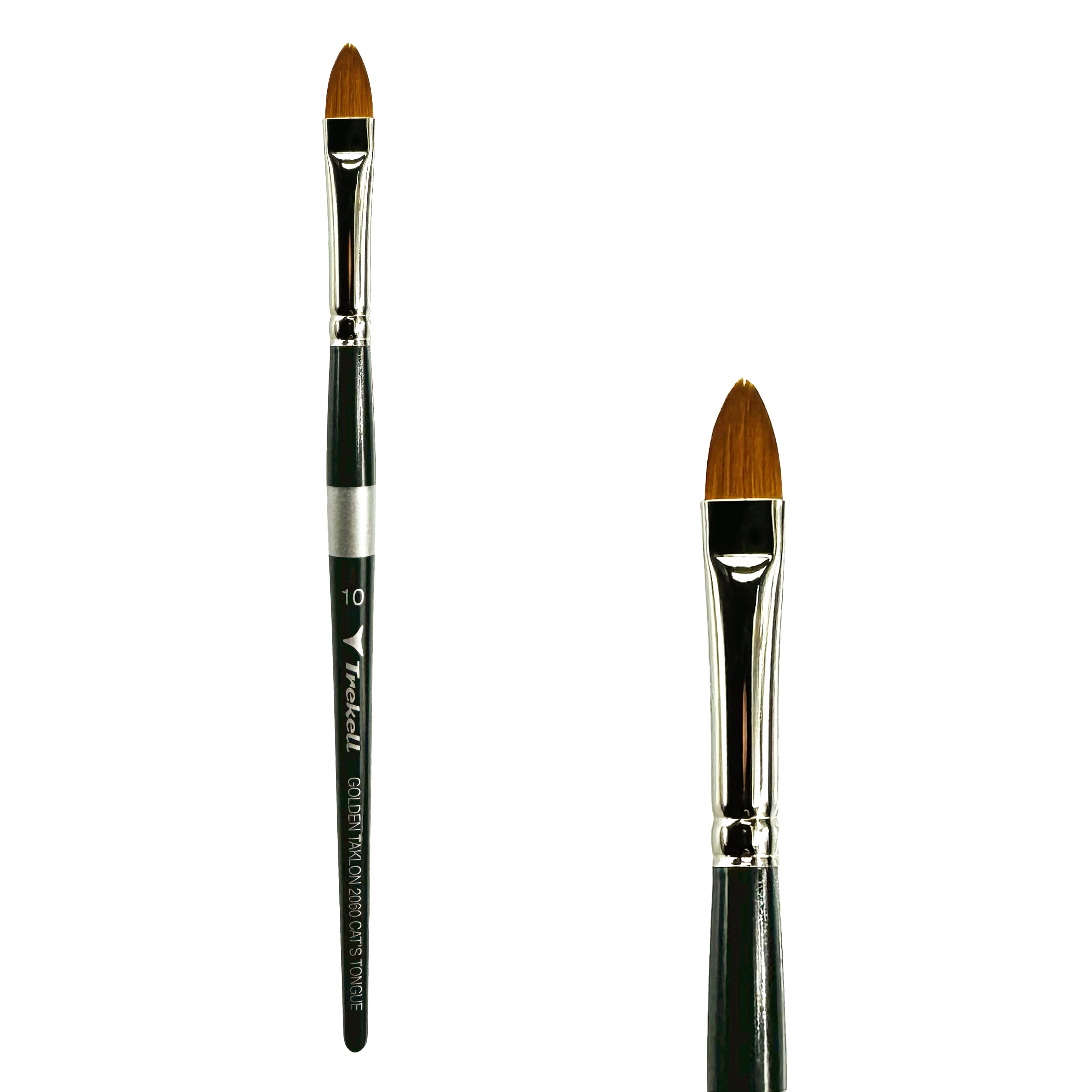 Trekell Golden Taklon Short Handle Artist Brush - Size #10 Cat's Tongue