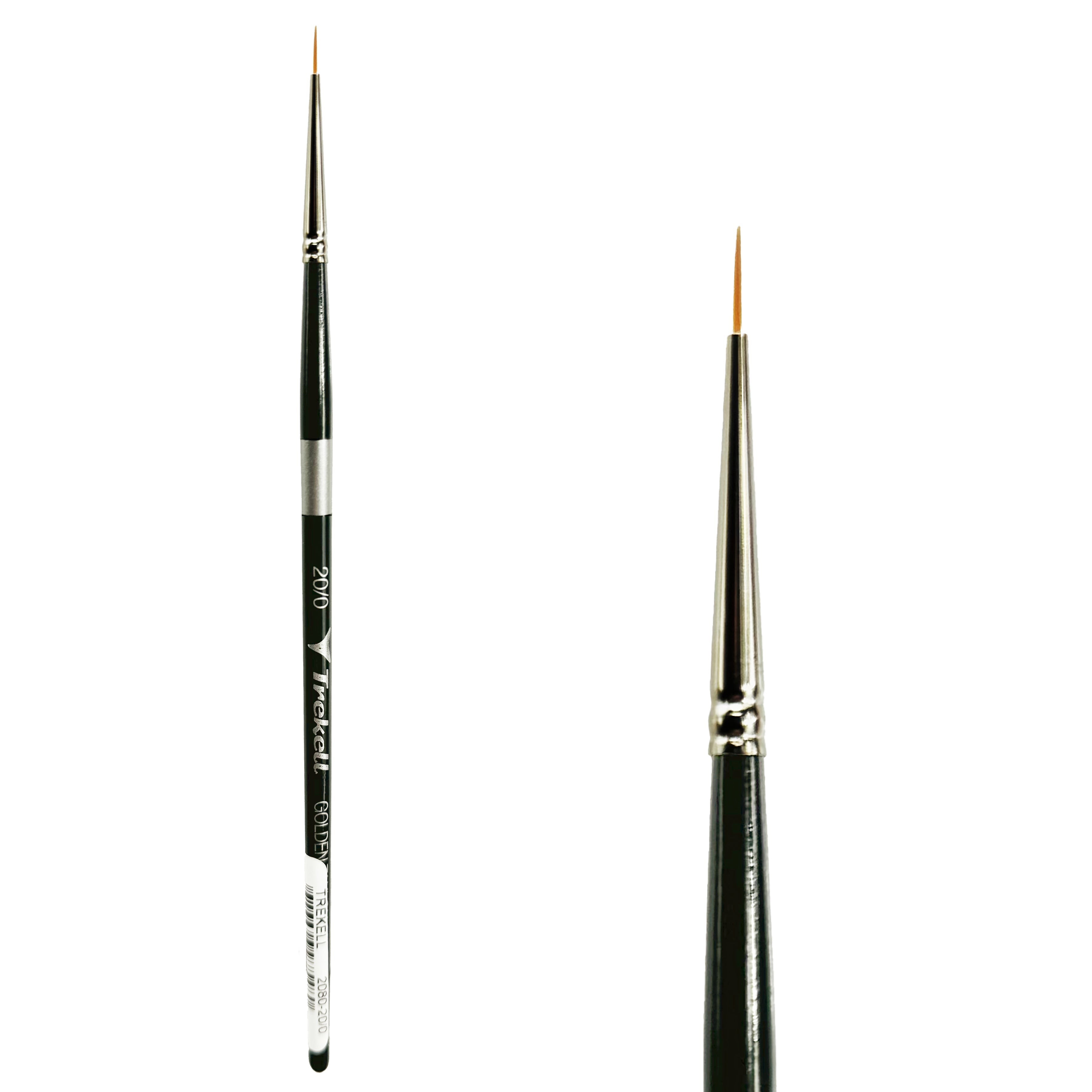 Trekell Golden Taklon Short Handle Artist Brush - Size #20/0 Liner