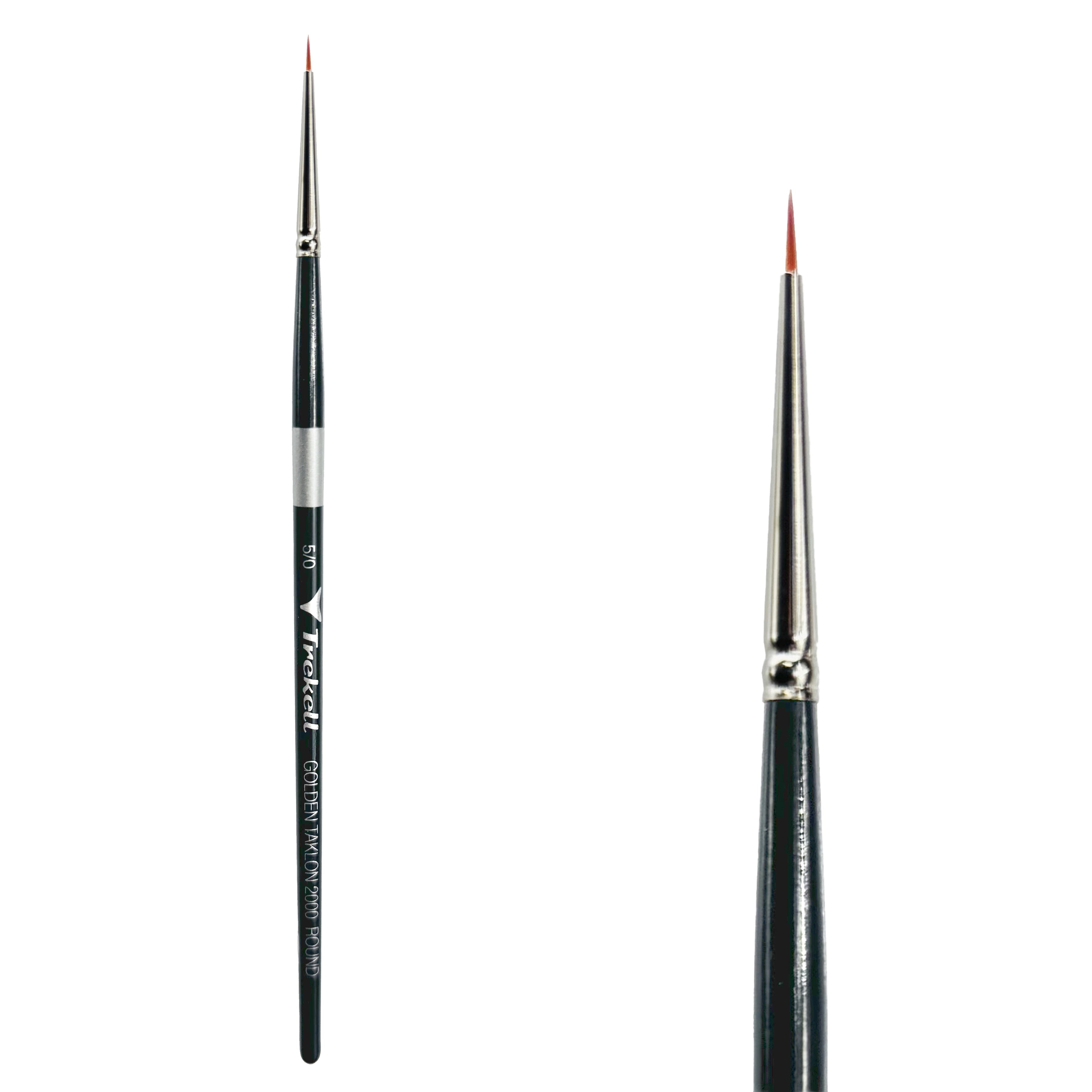 Trekell Golden Taklon Short Handle Artist Brush - Size #5/0 Round