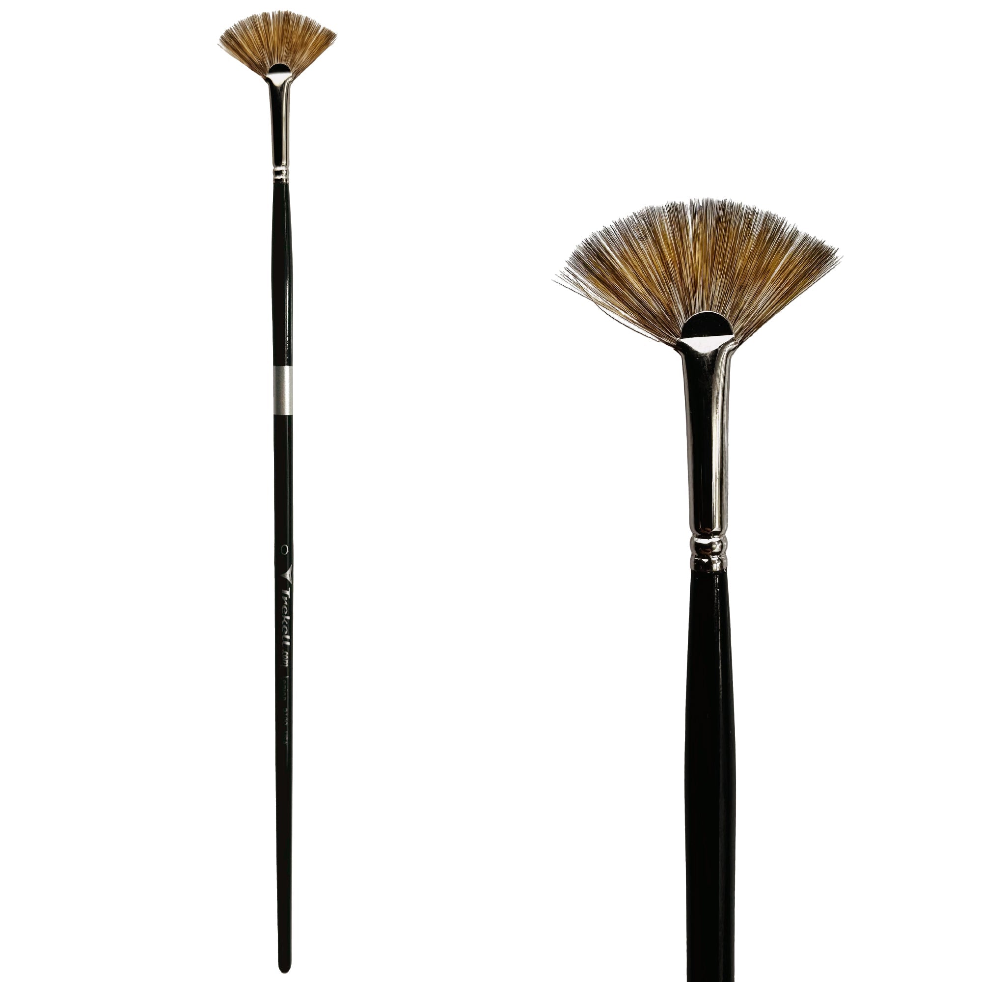 Trekell Legion Synthetic Mongoose Long Handle Artist Brush - Size #0 Fan