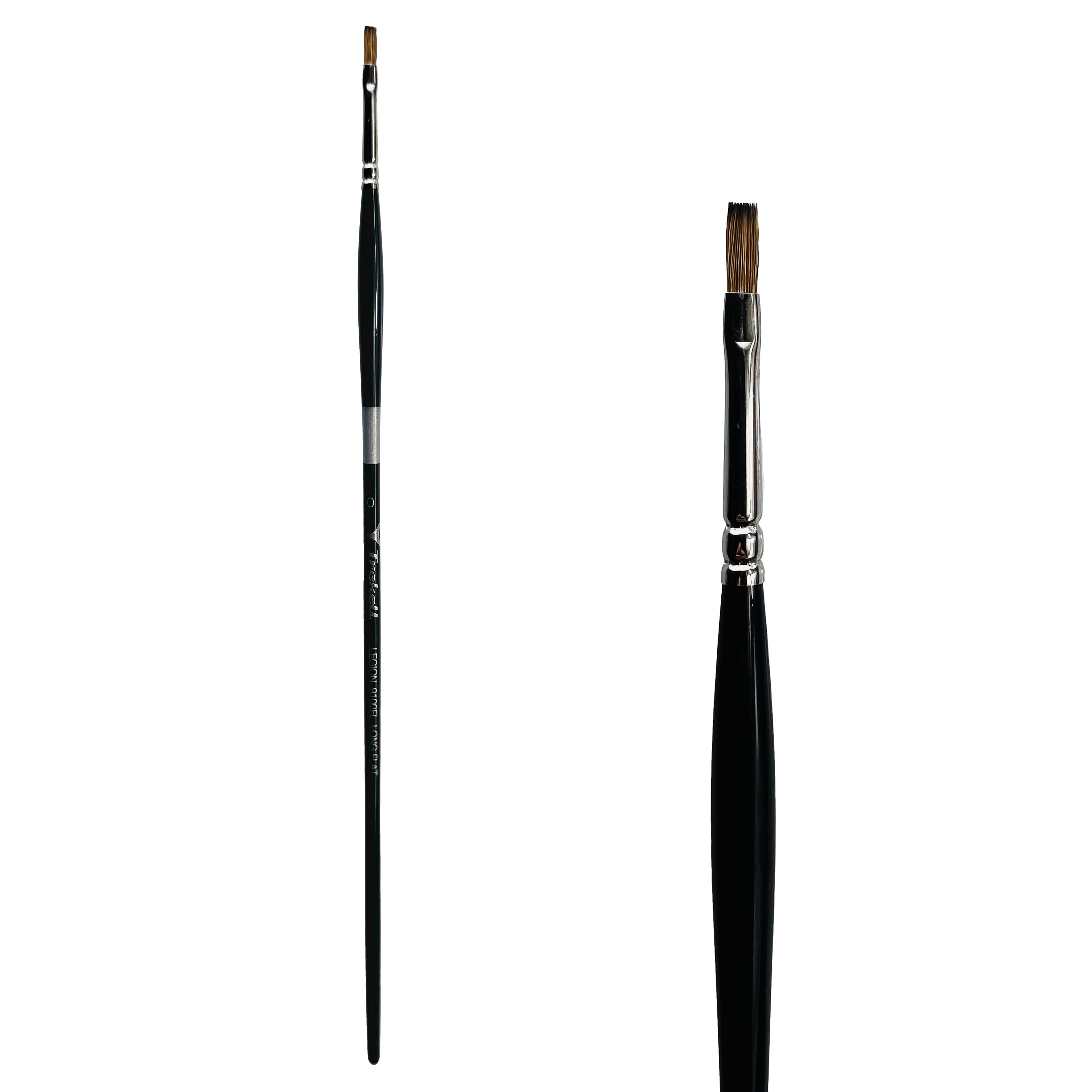 Trekell Legion Synthetic Mongoose Long Handle Artist Brush - Size #0 Long Flat