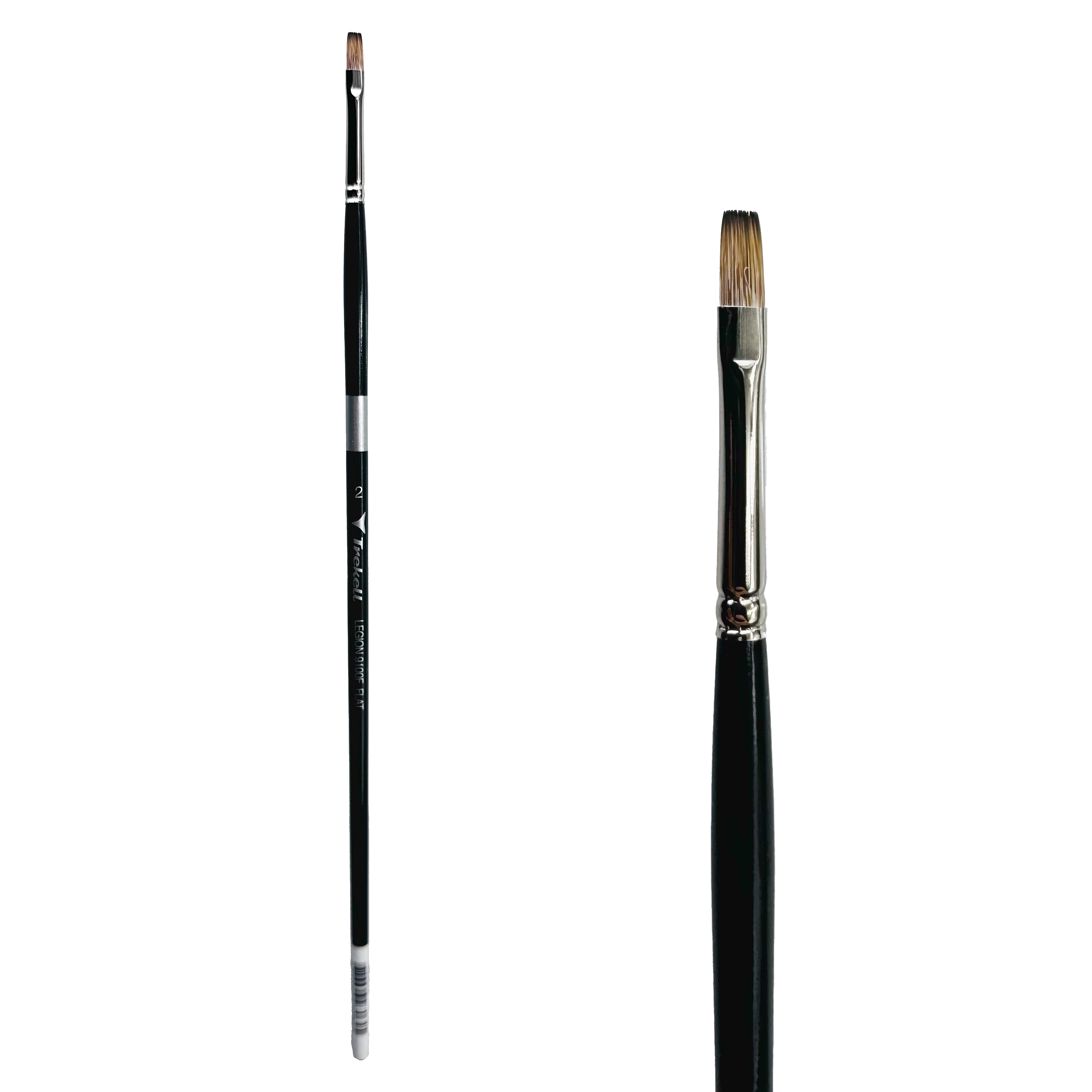 Trekell Legion Synthetic Mongoose Long Handle Artist Brush - Size #2 Flat
